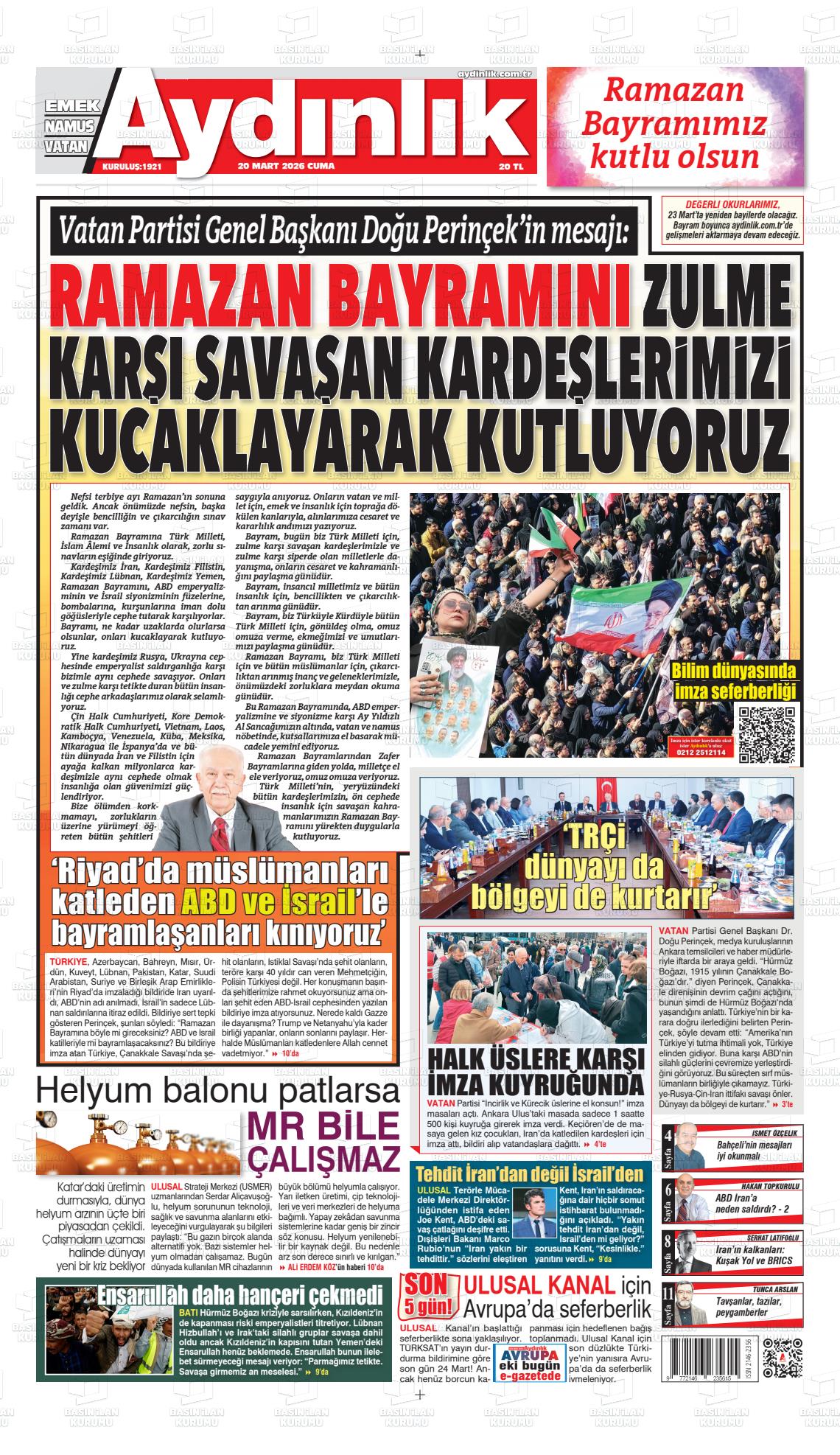 Istanbul Aydinlikvatanemeknamus 20.03.2026