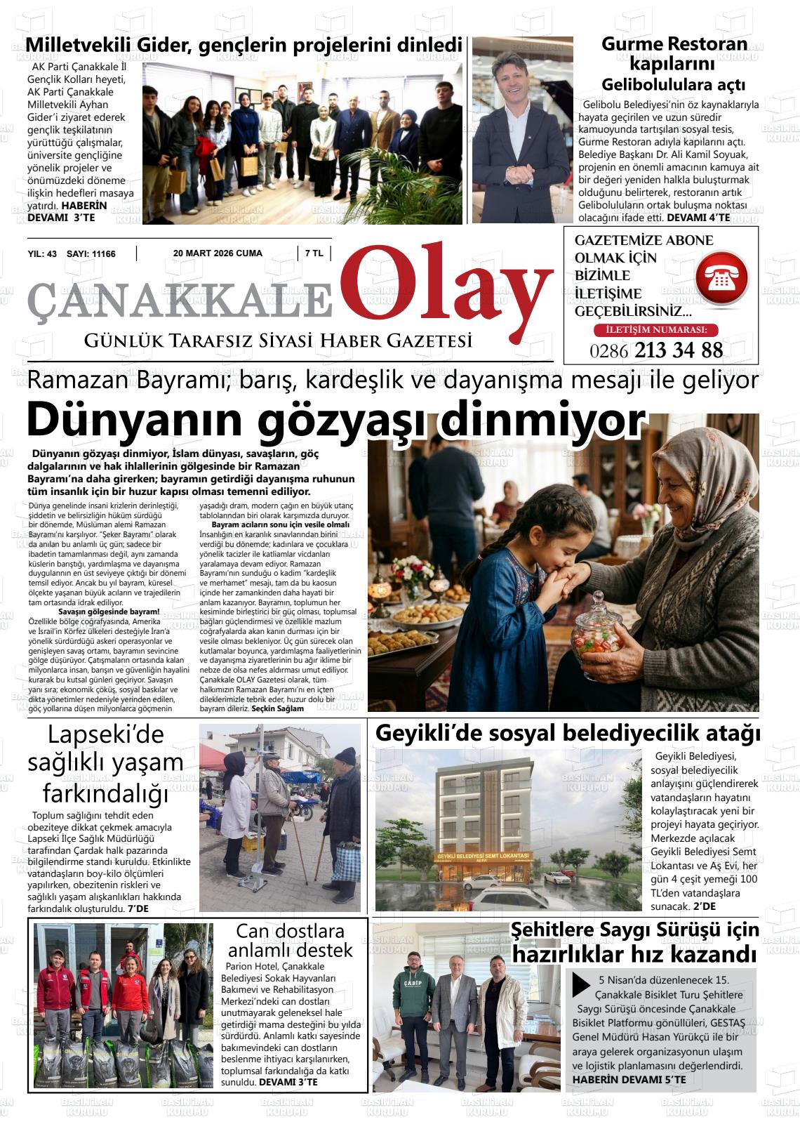 Canakkale Olay 20.03.2026