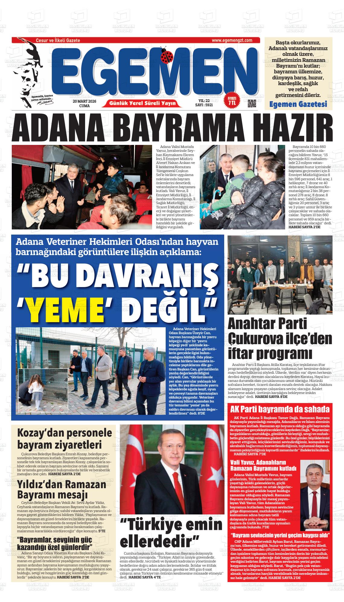 Adana Egemen 20.03.2026