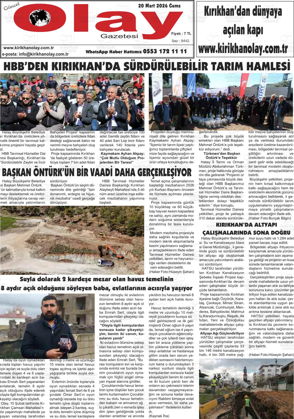 Hatay Guncelolay 20.03.2026