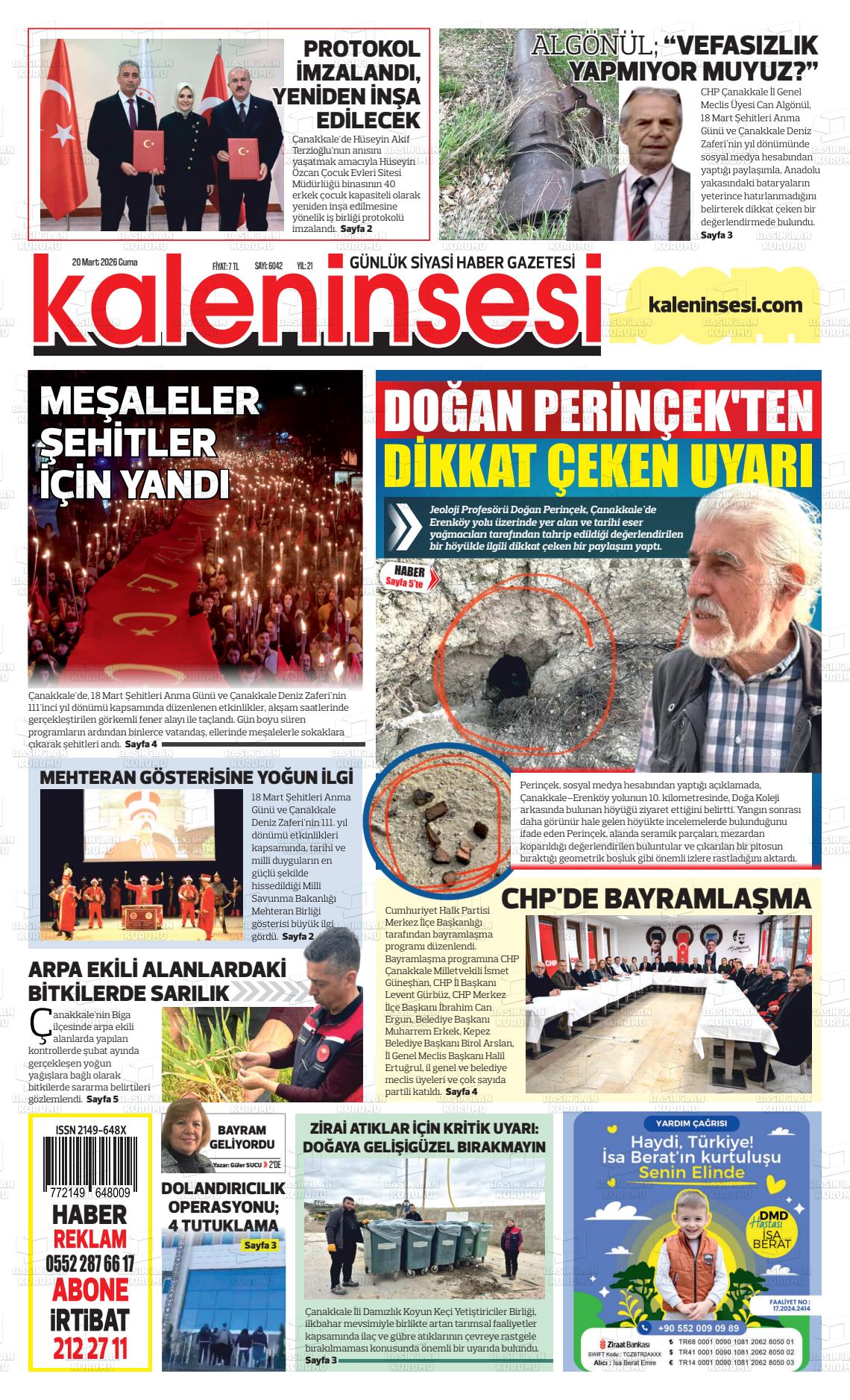 Canakkale Kaleninsesi 20.03.2026