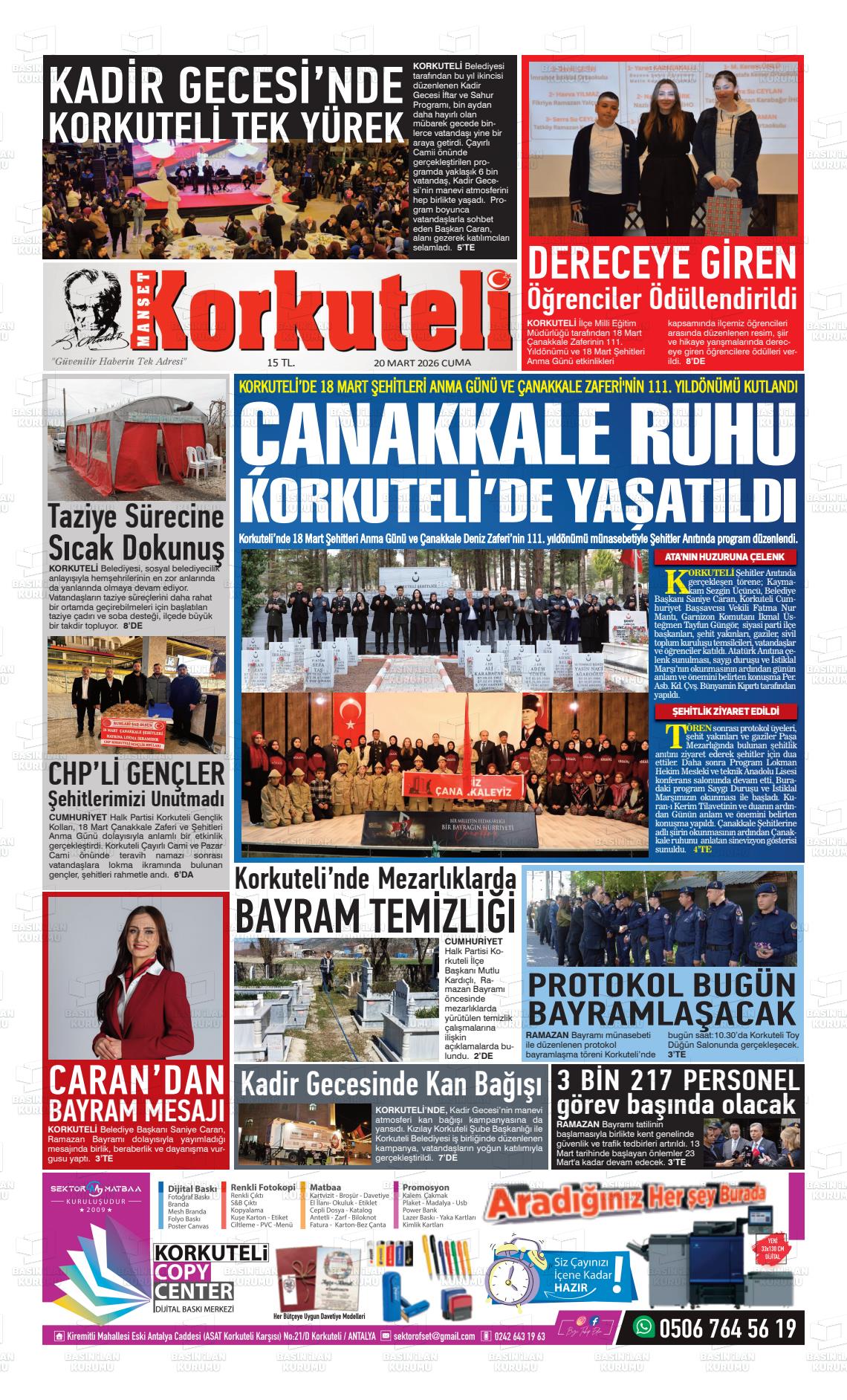 Antalya Korkutelimanset 20.03.2026
