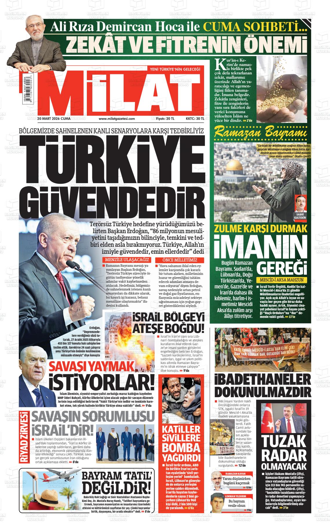 Milat Gazetesi 20.03.2026