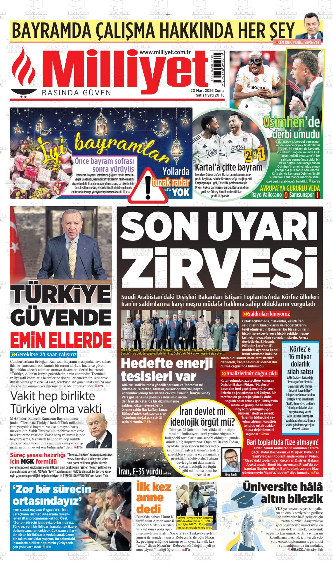 Milliyet Gazetesi 20.03.2026