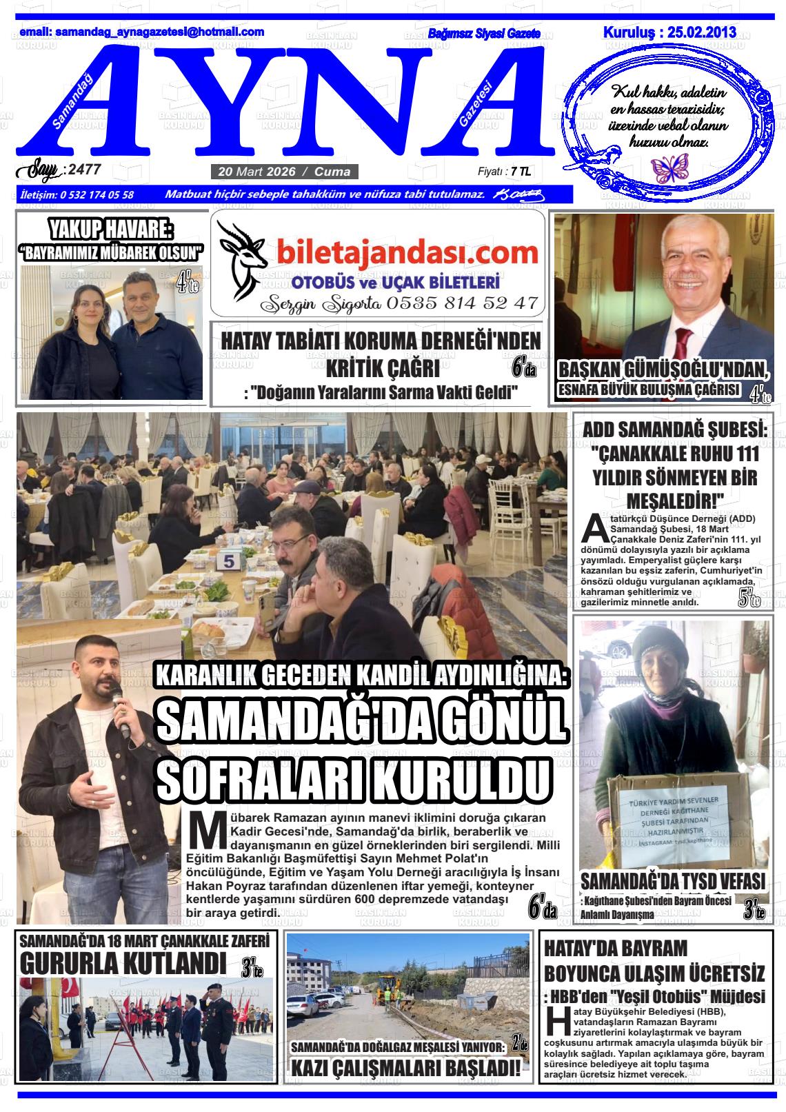 Hatay Samandagayna 20.03.2026