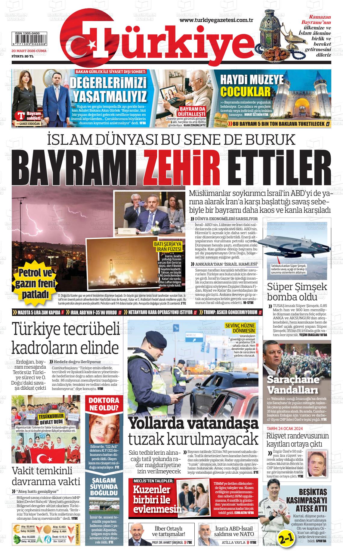 Türkiye Gazetesi 20.03.2026