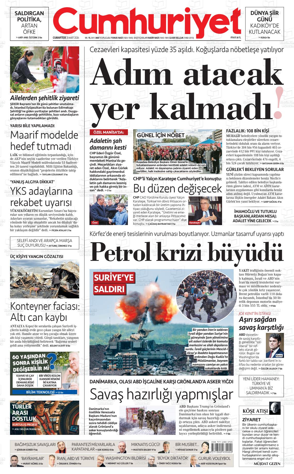 Cumhuriyet Gazetesi 21.03.2026