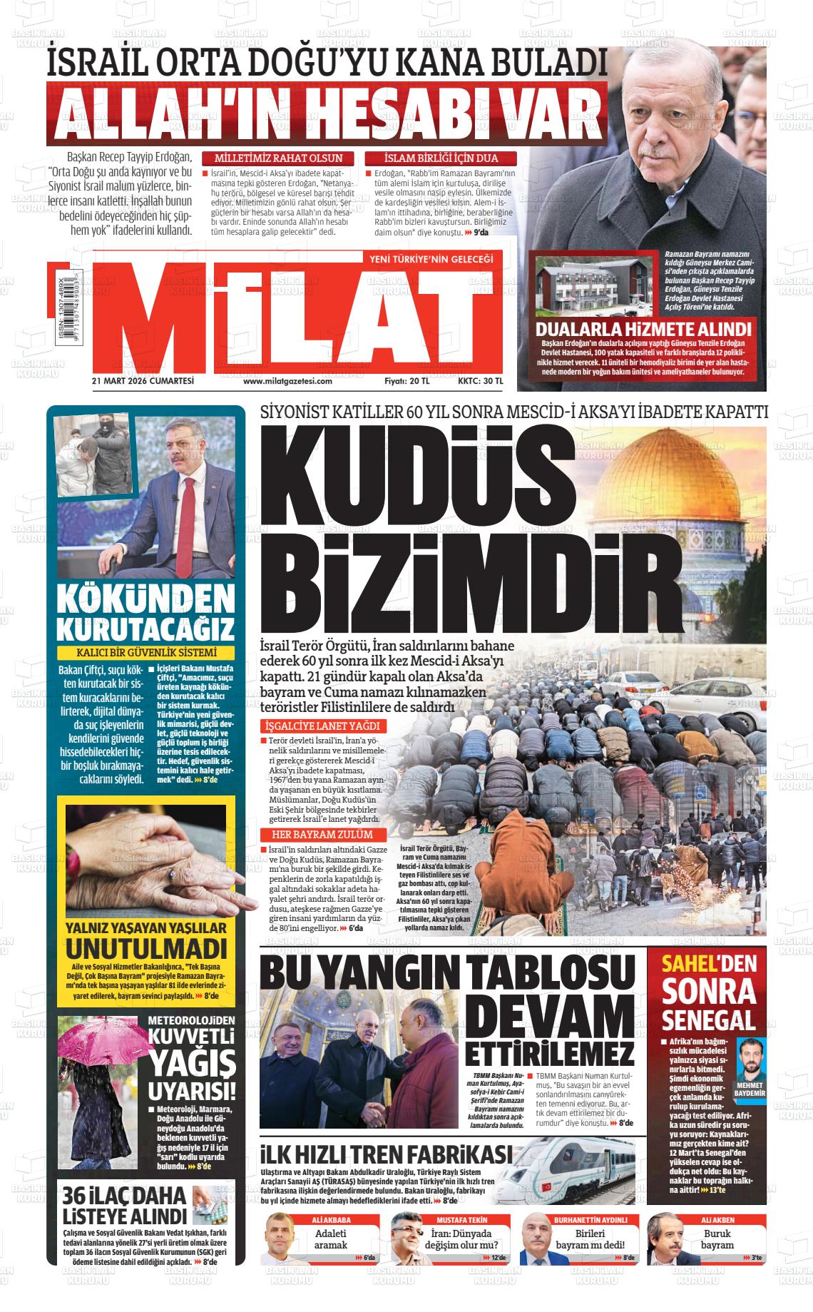 Milat Gazetesi 21.03.2026