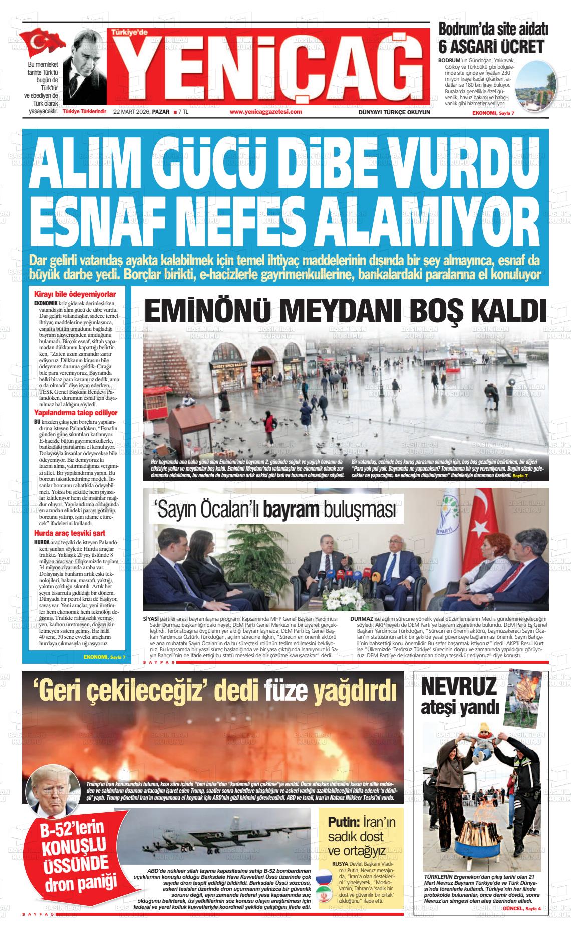 Istanbul Turkiyedeyenicag 22.03.2026