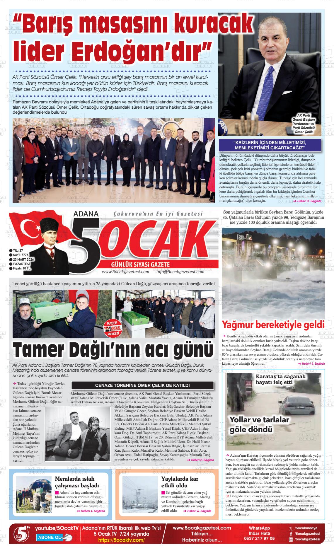 Adana 5 Ocak 23.03.2026