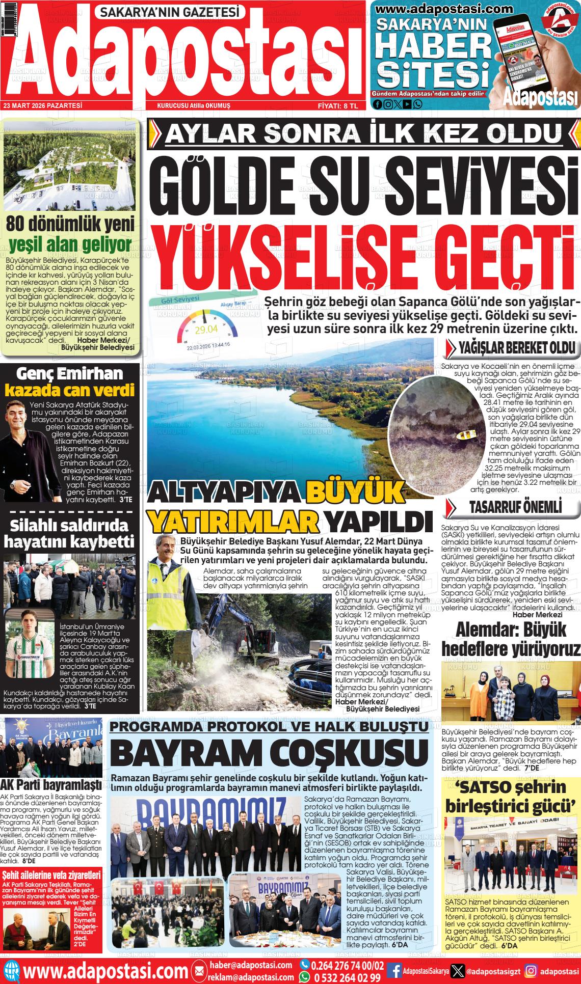 Sakarya Adapostasi 23.03.2026
