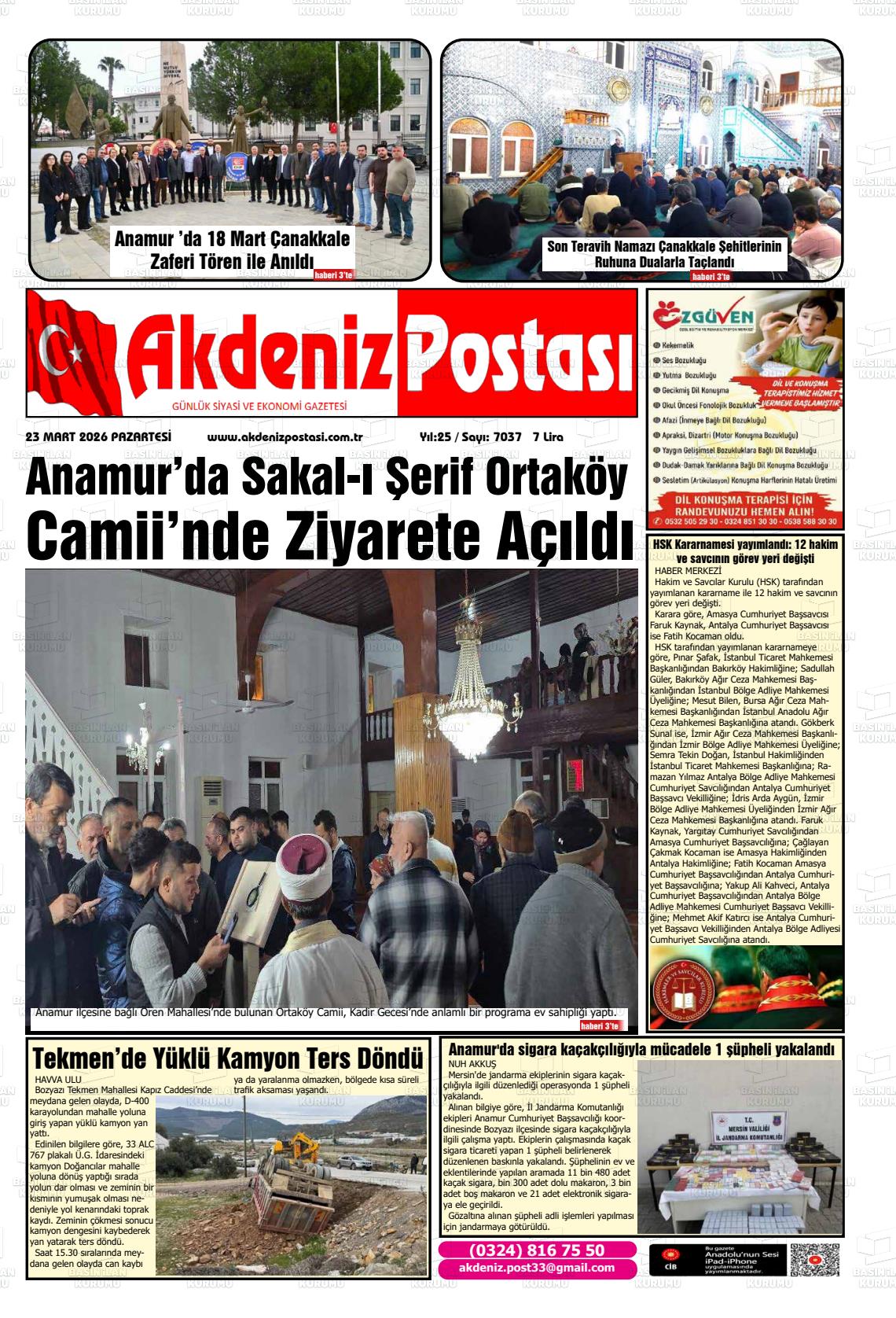 Mersin Akdenizpostasi 23.03.2026