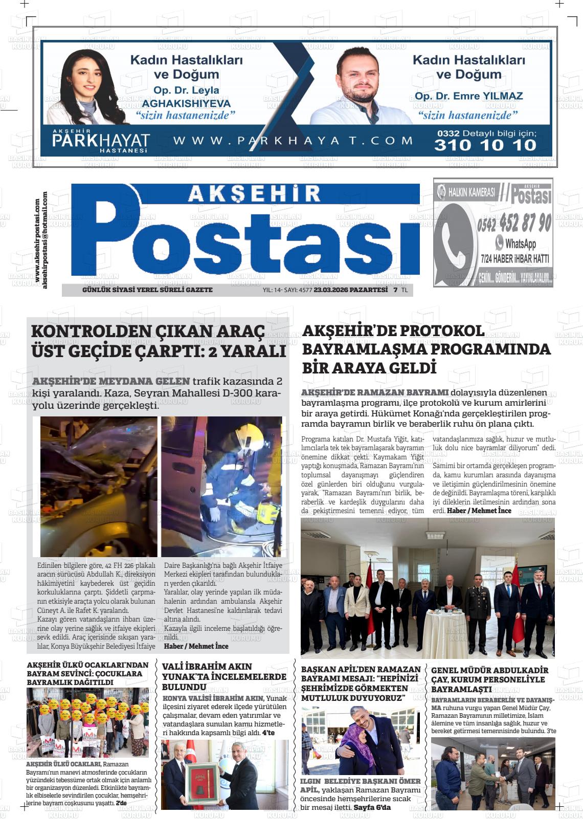 Konya Aksehirpostasi 23.03.2026