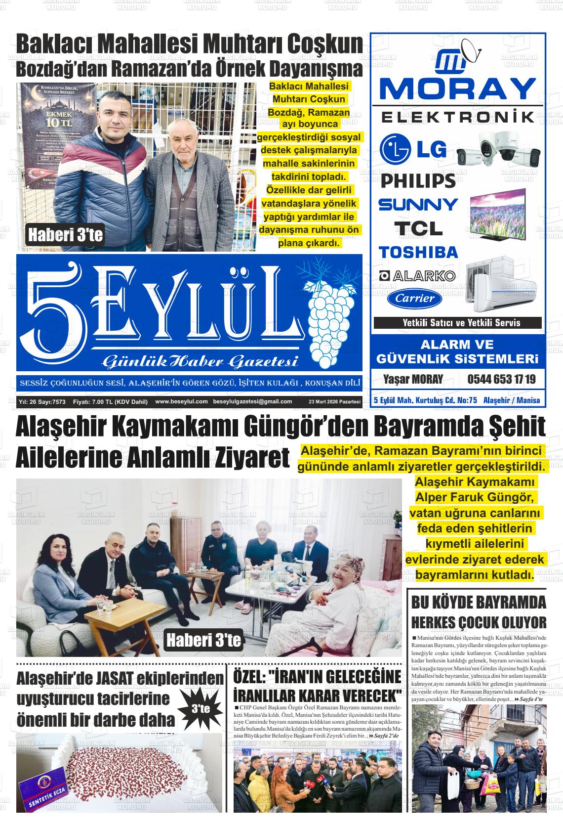 Manisa Alasehir 5 Eylul 23.03.2026