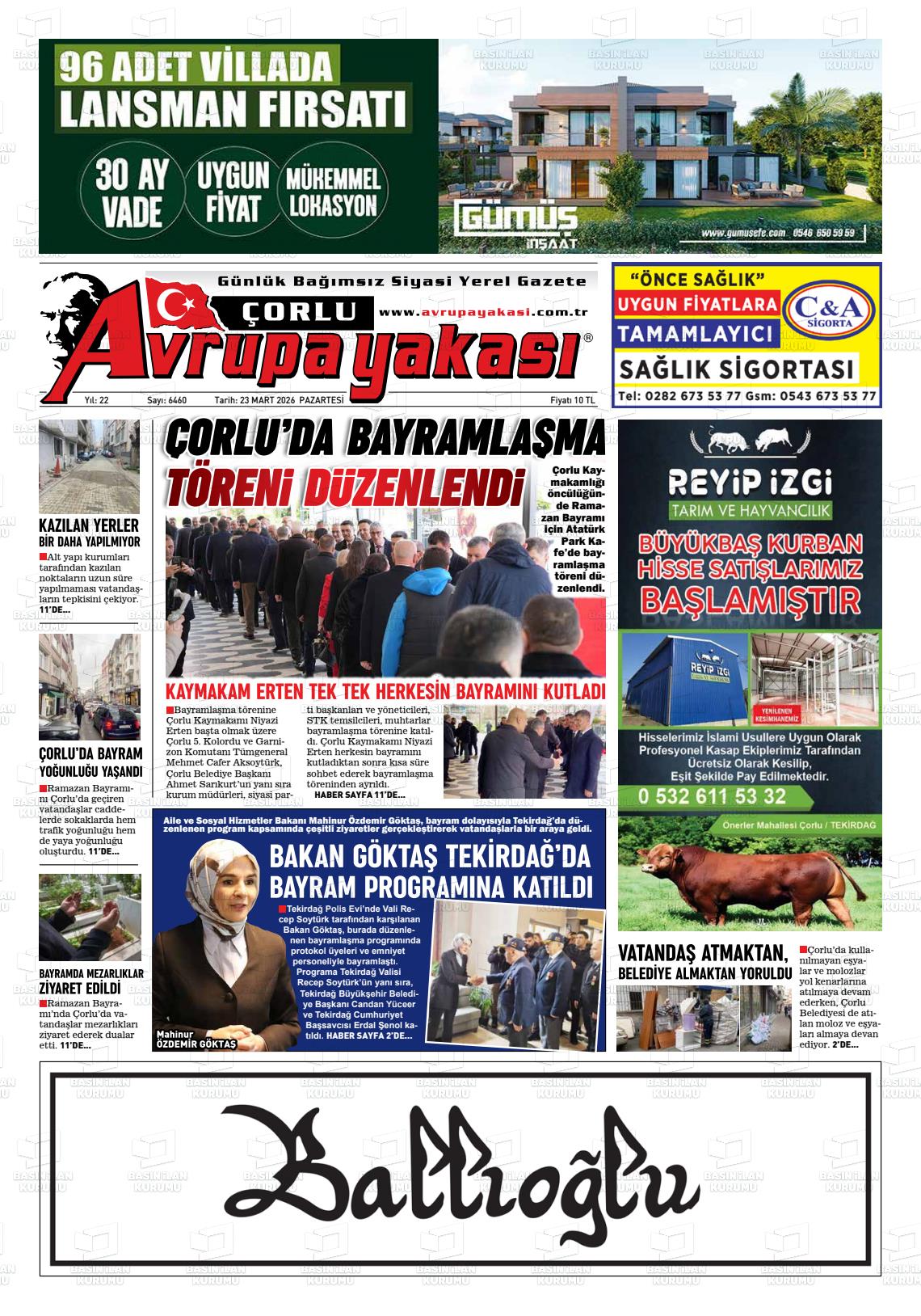Tekirdag Avrupayakasi 23.03.2026