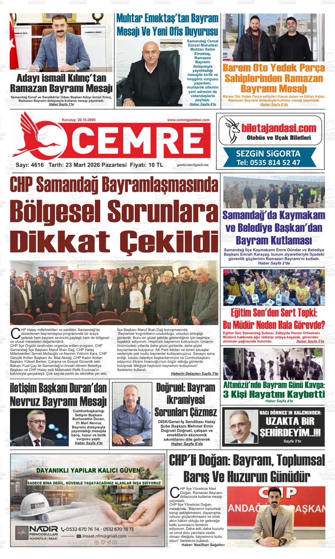 Hatay Cemre 23.03.2026