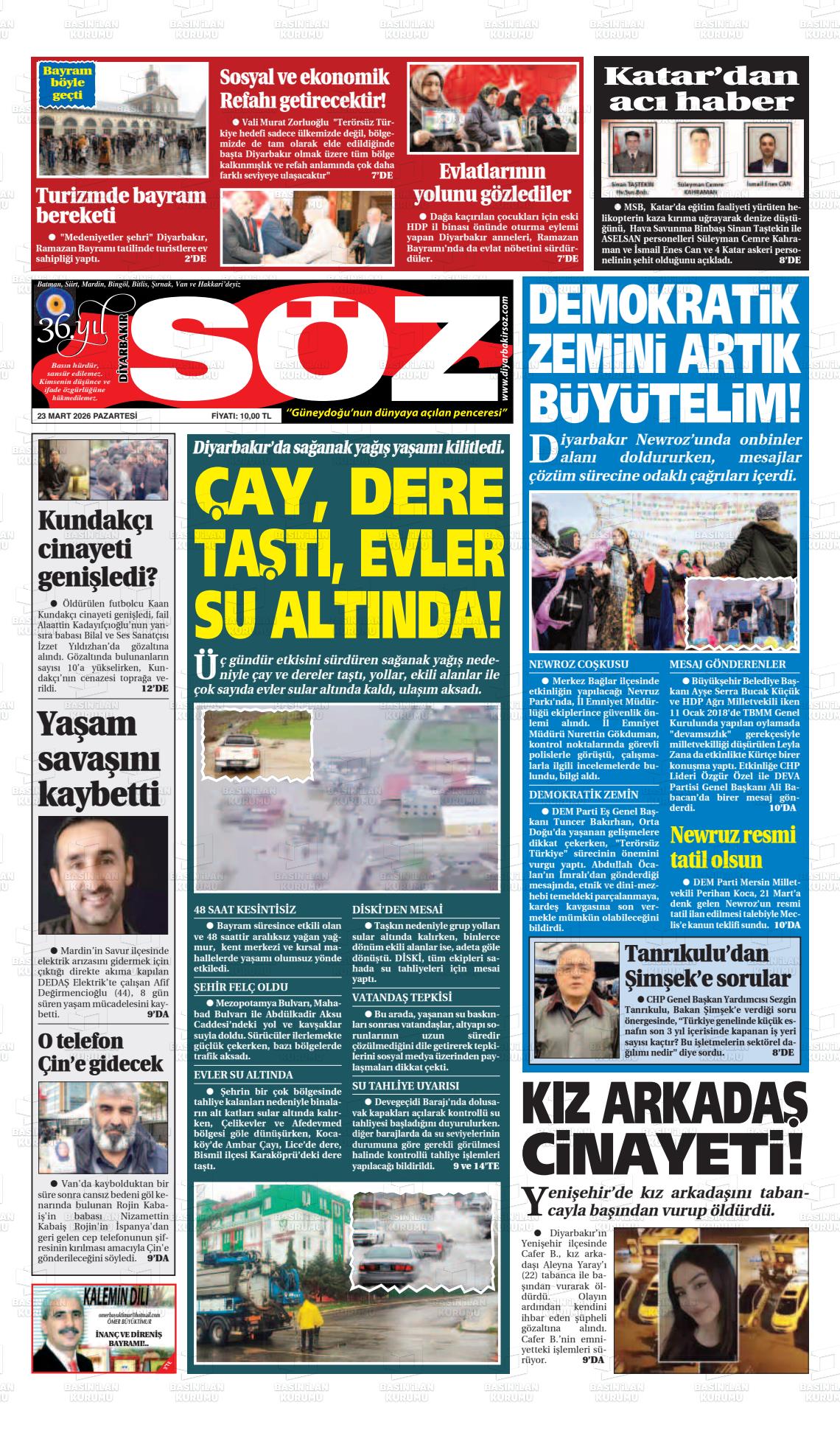 Diyarbakir Soz 23.03.2026