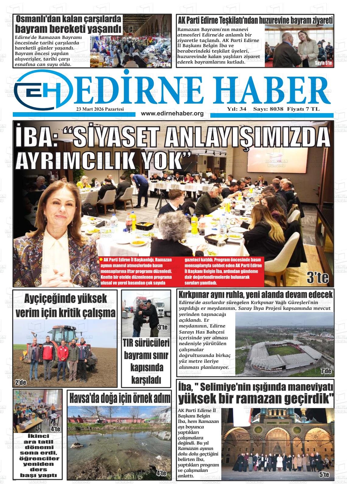 Edirne Haber 23.03.2026