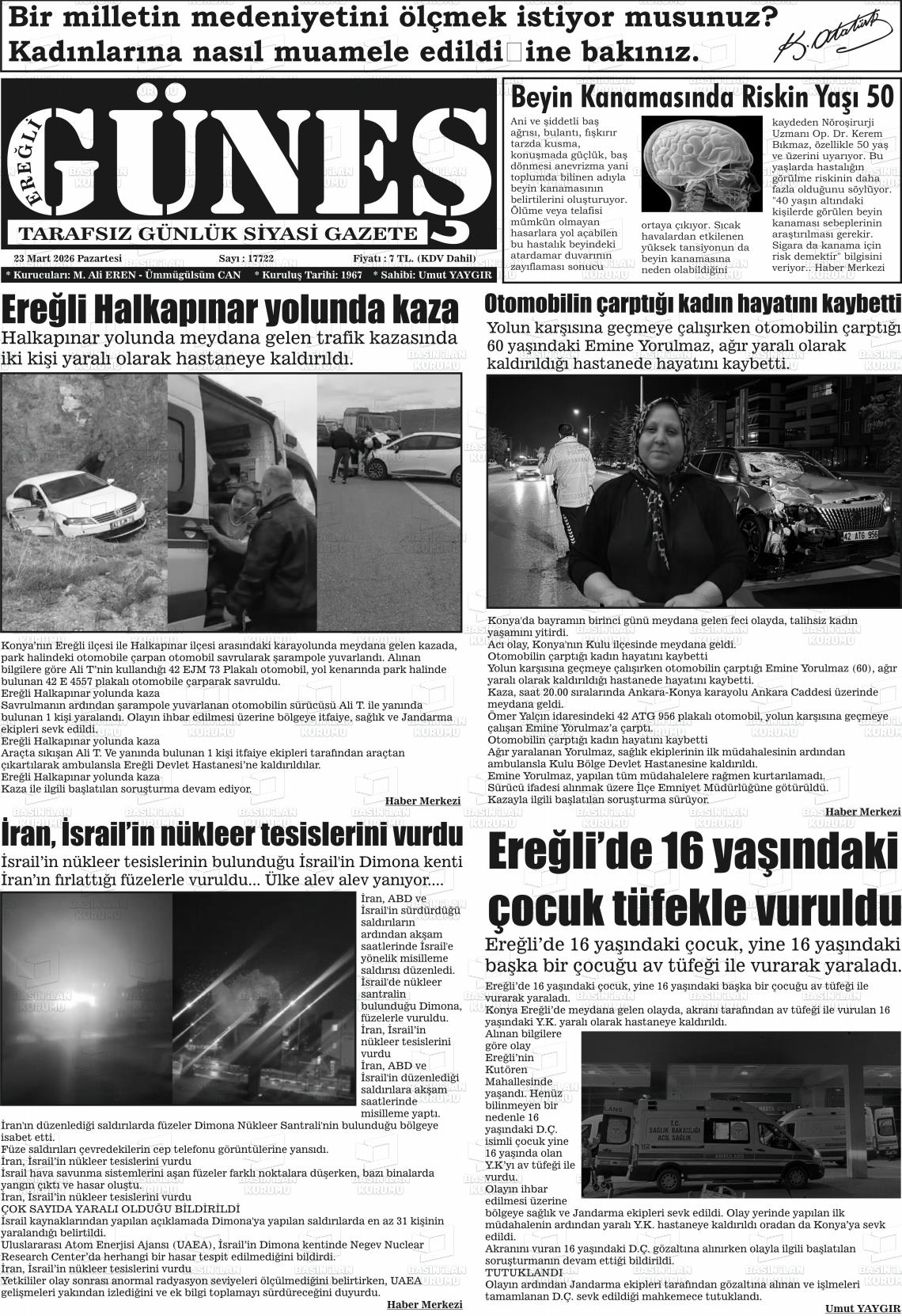 Konya Eregligunes 23.03.2026