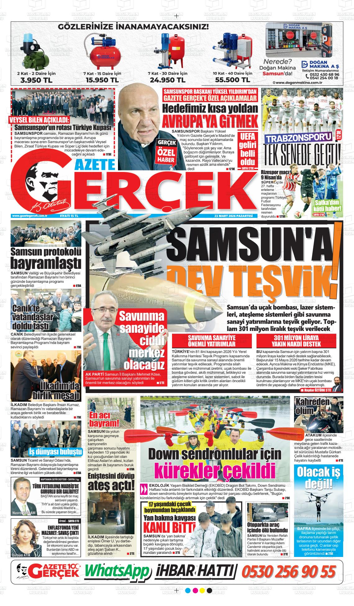 Samsun Gazetegercek 23.03.2026