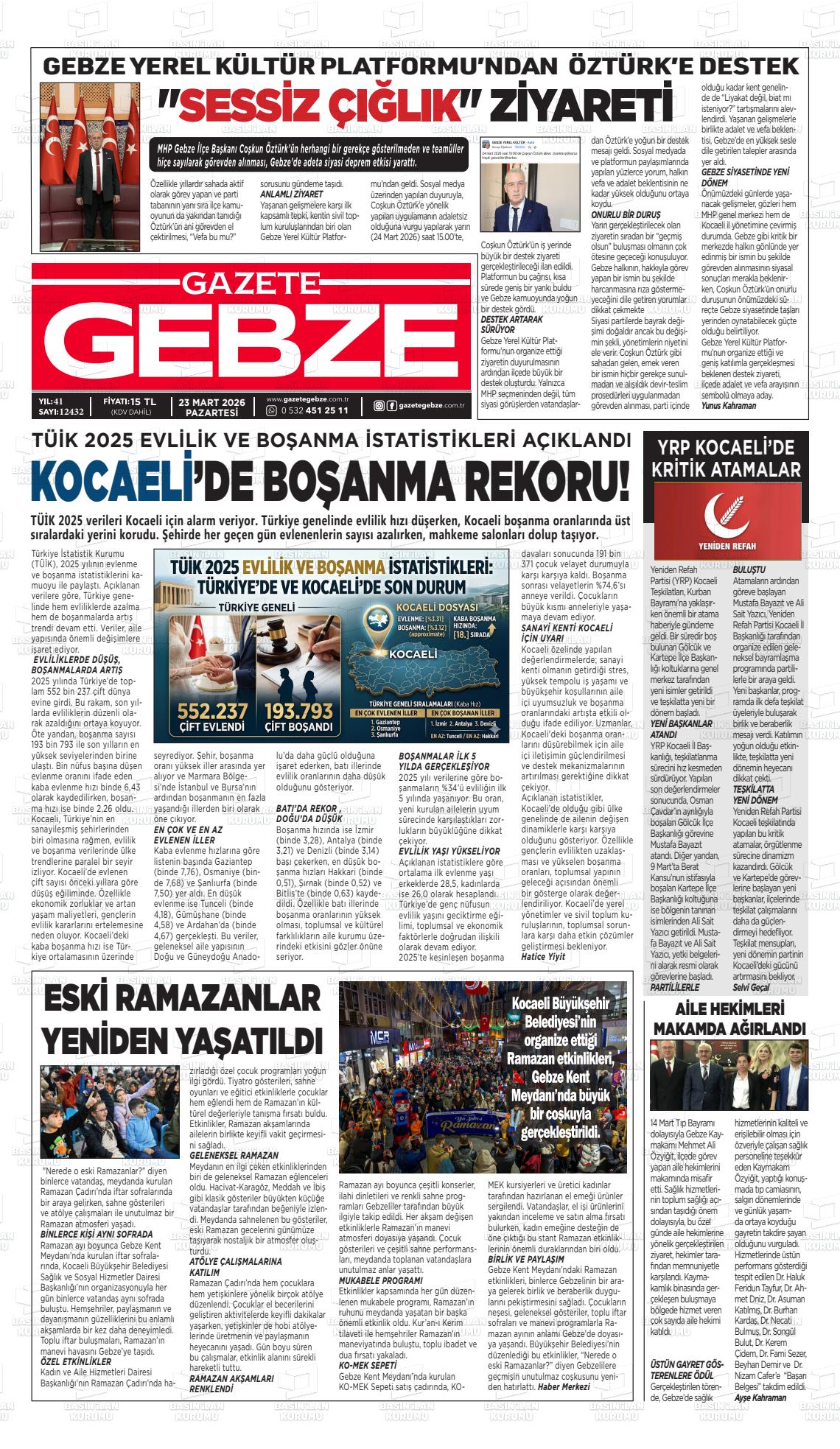 Kocaeli Gebze 23.03.2026