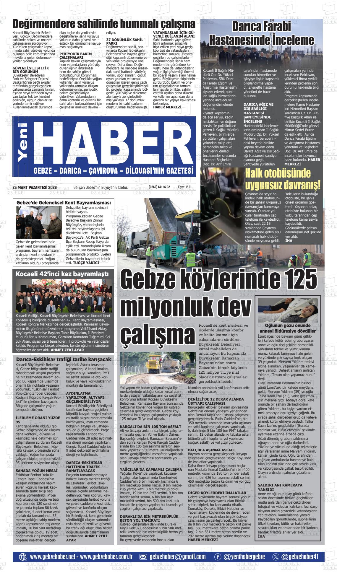 Kocaeli Gebzehaber 23.03.2026