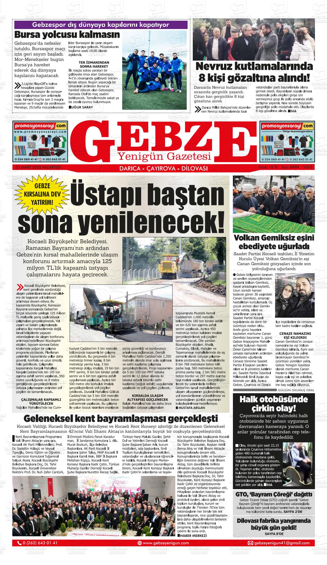 Kocaeli Gebzeyenigun 23.03.2026