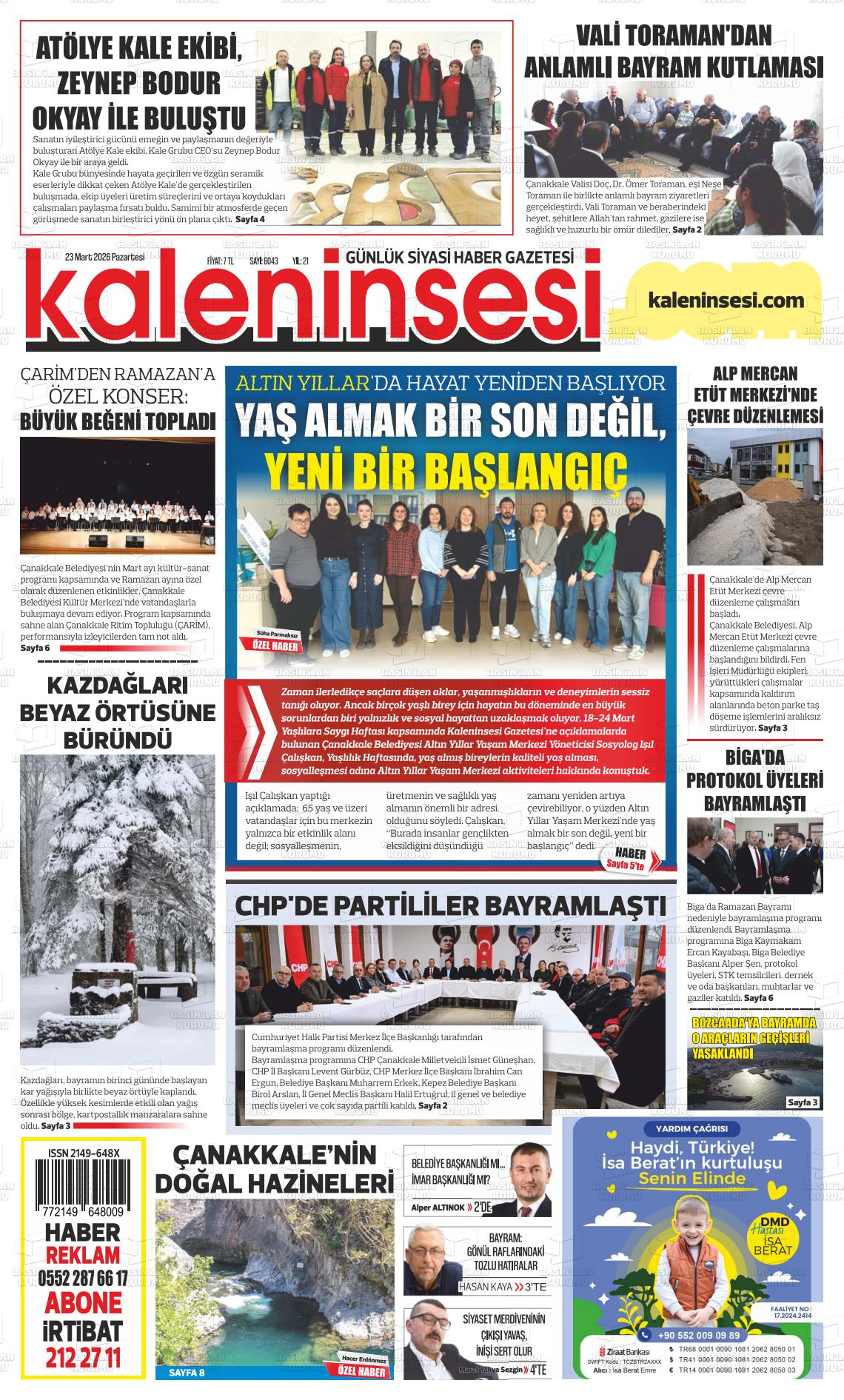 Canakkale Kaleninsesi 23.03.2026