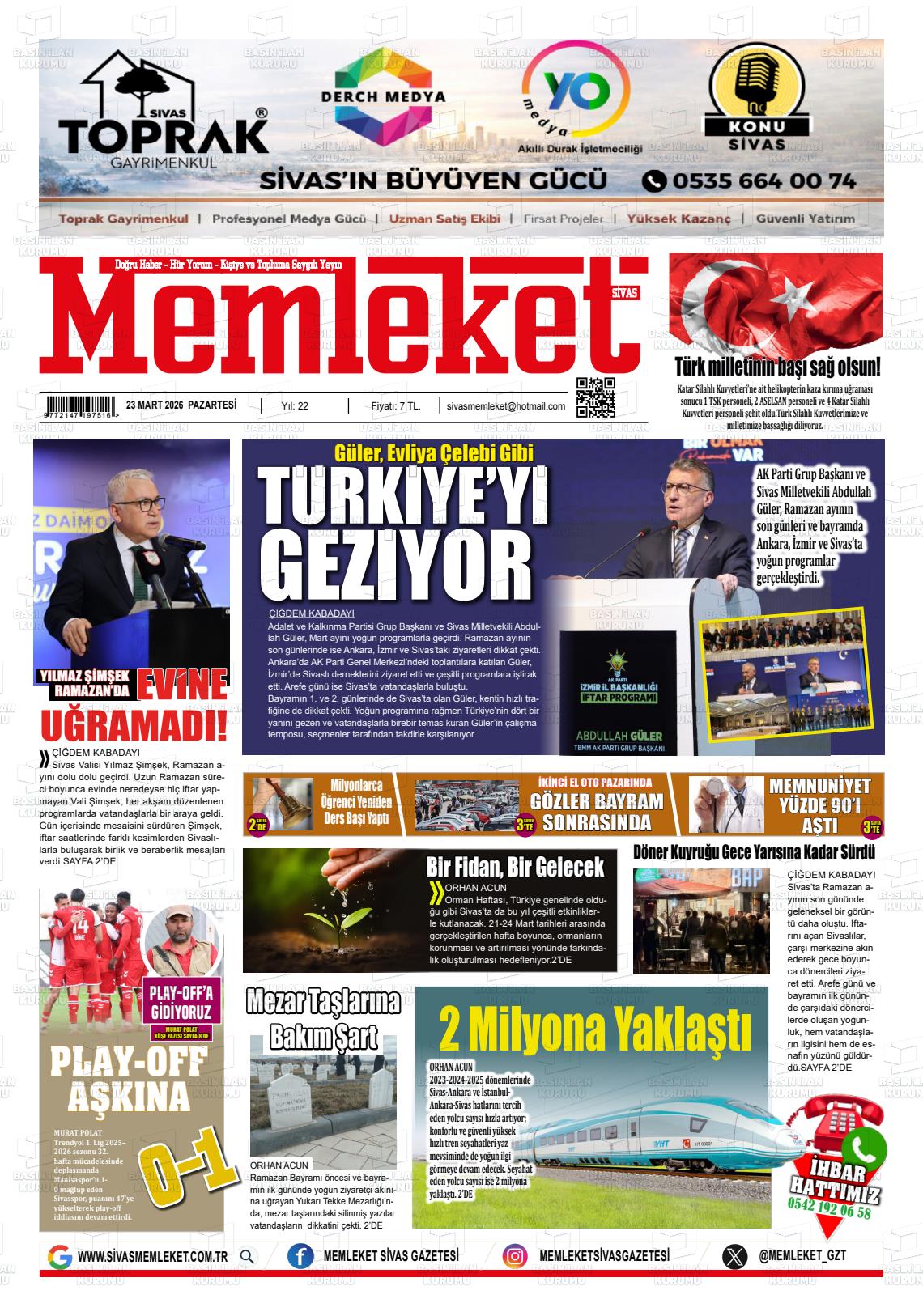 Sivas Memleket 23.03.2026