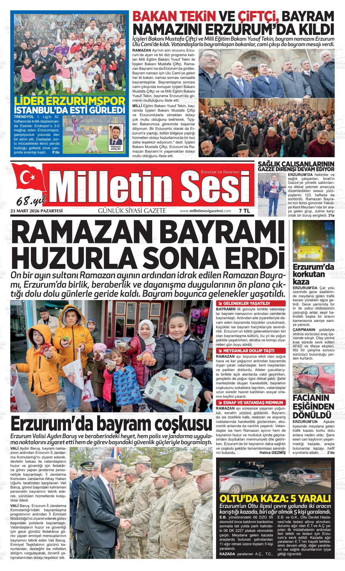 Erzurum Milletinsesi 23.03.2026