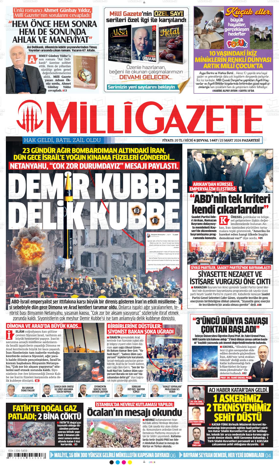 Milli Gazete Gazetesi 23.03.2026
