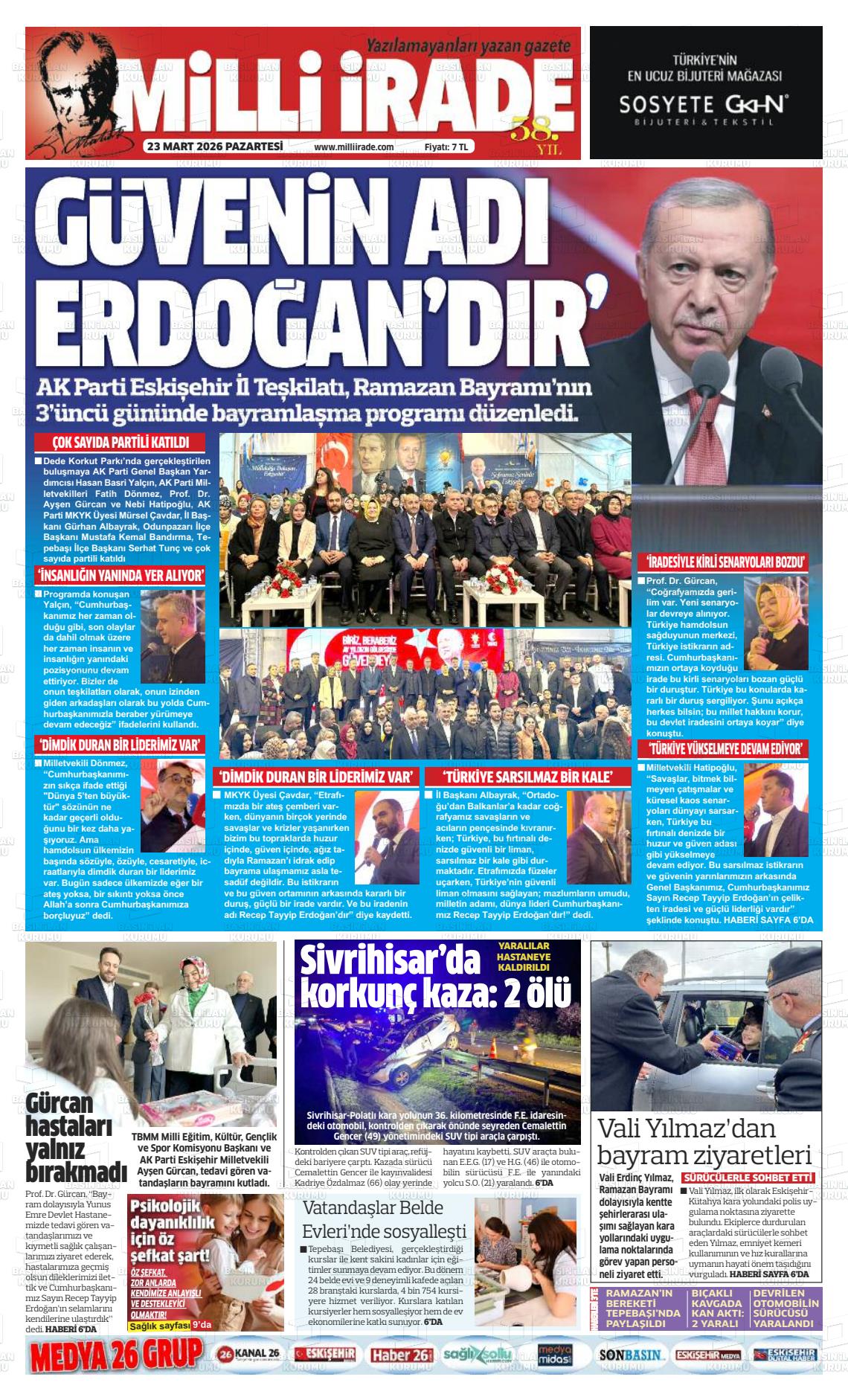 Konya Milliirade 23.03.2026