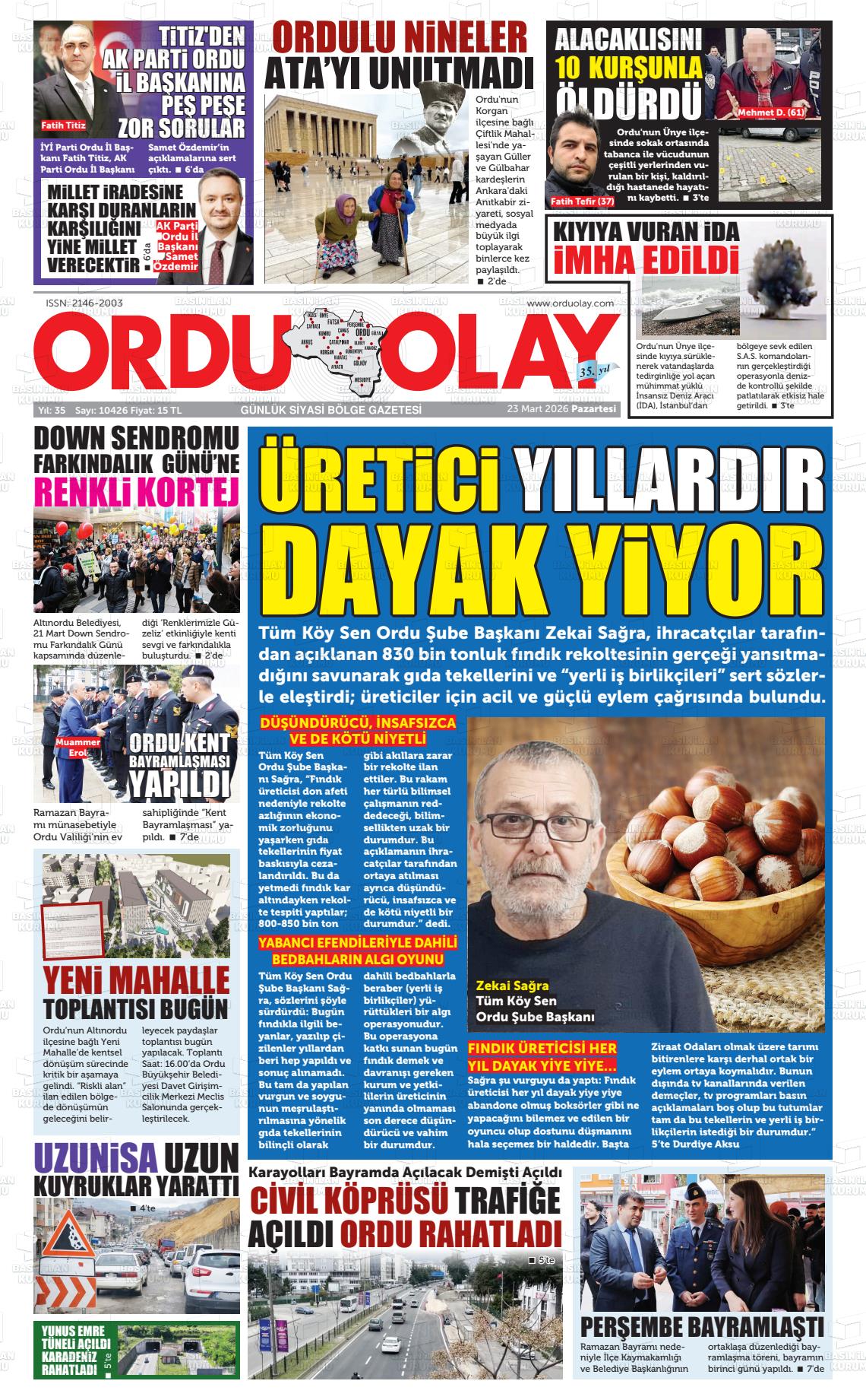 Ordu Olay 23.03.2026