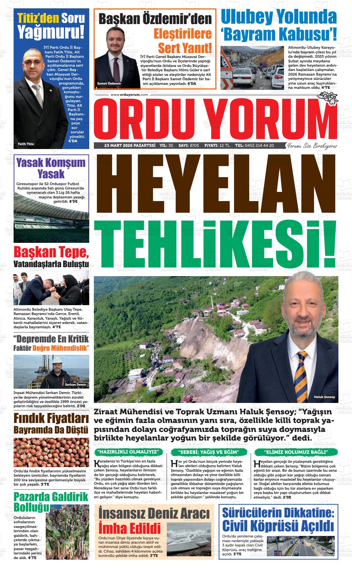 Ordu Yorum 23.03.2026