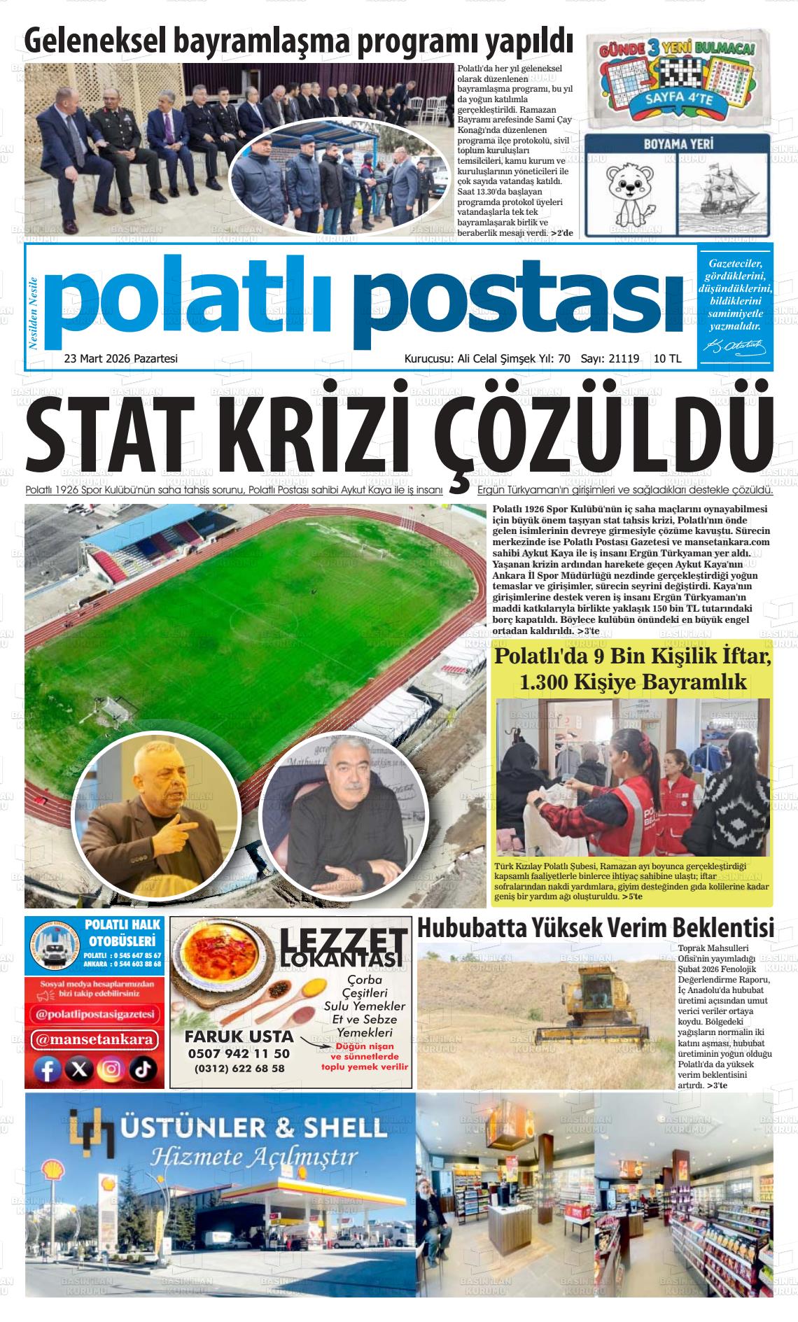 Ankara Polatlipostasi 23.03.2026