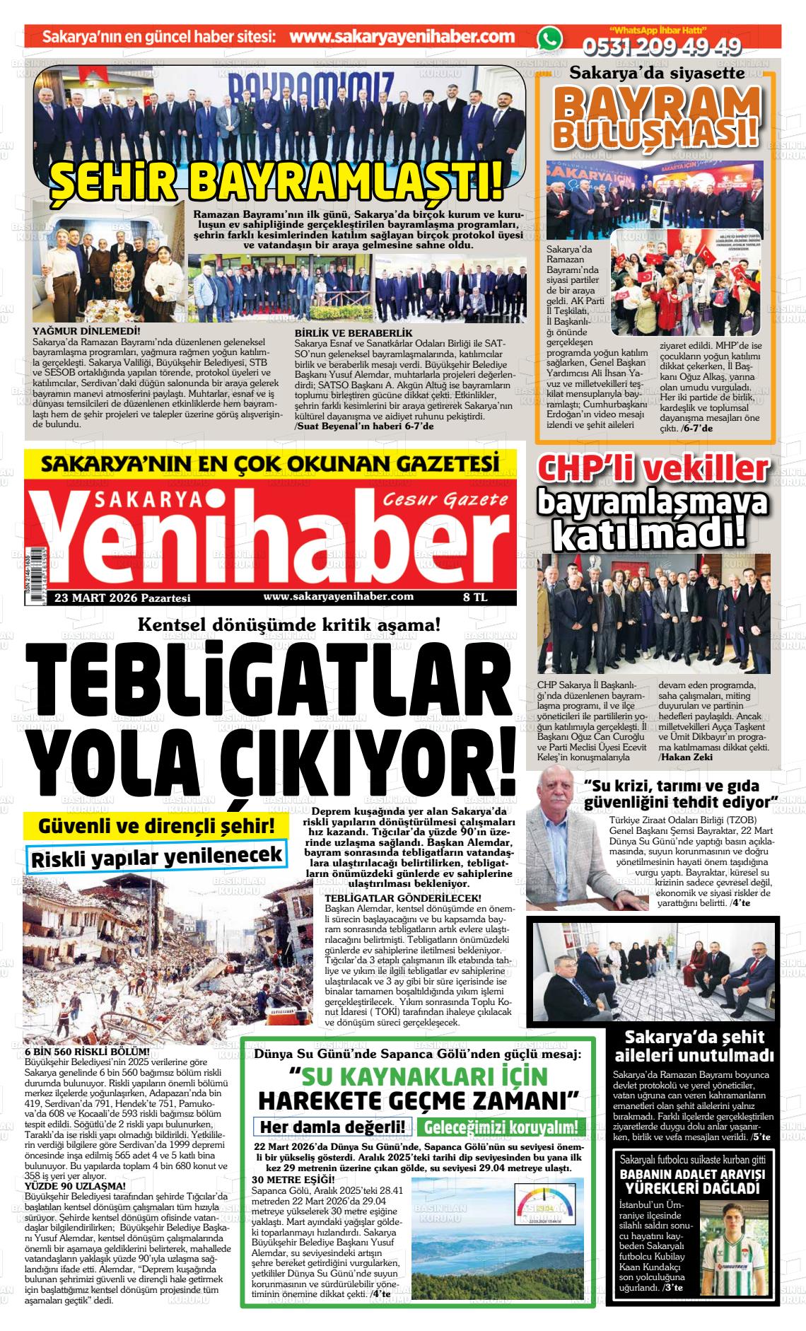 Sakarya Yenihaber 23.03.2026