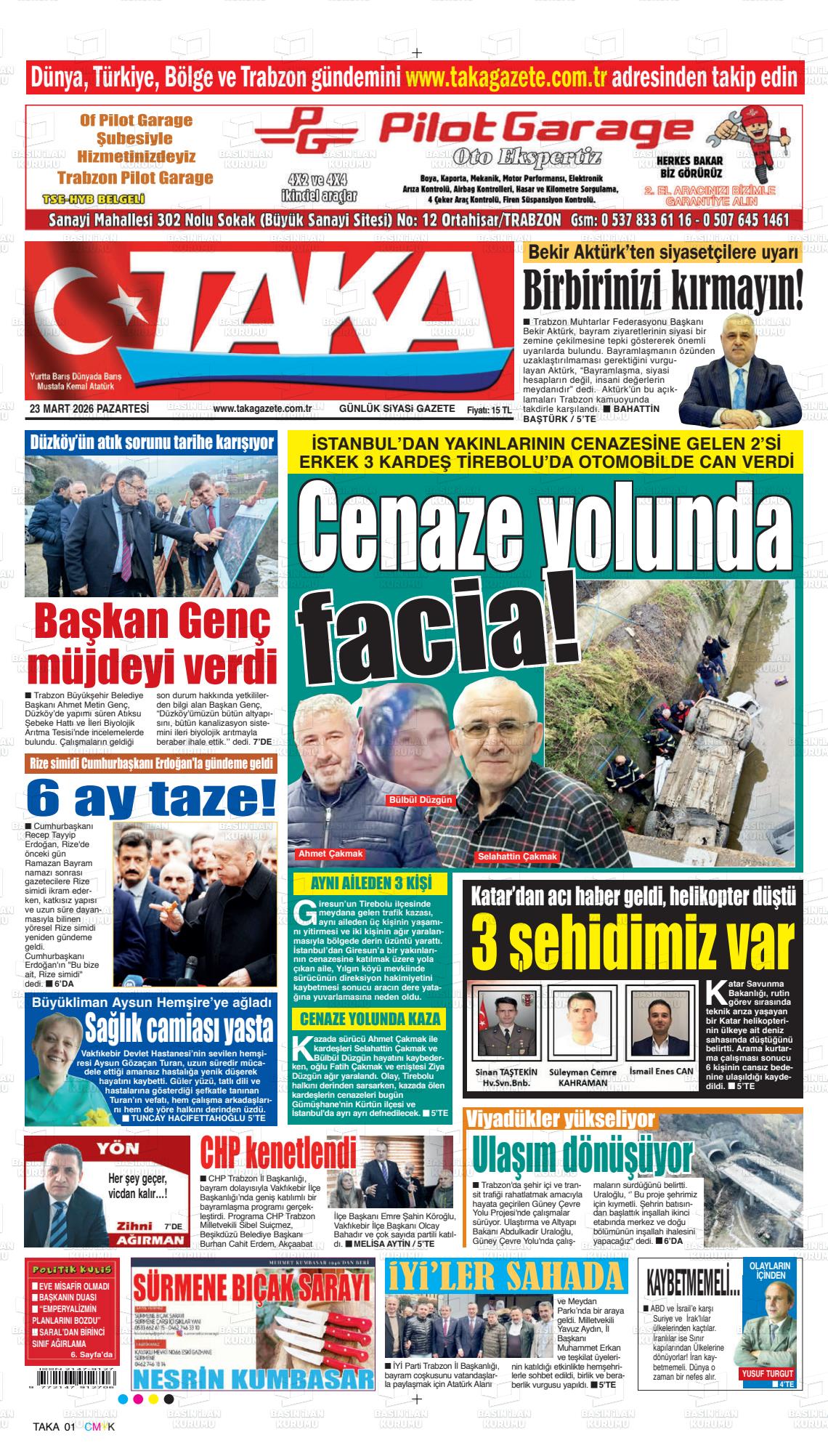 Trabzon Taka 23.03.2026