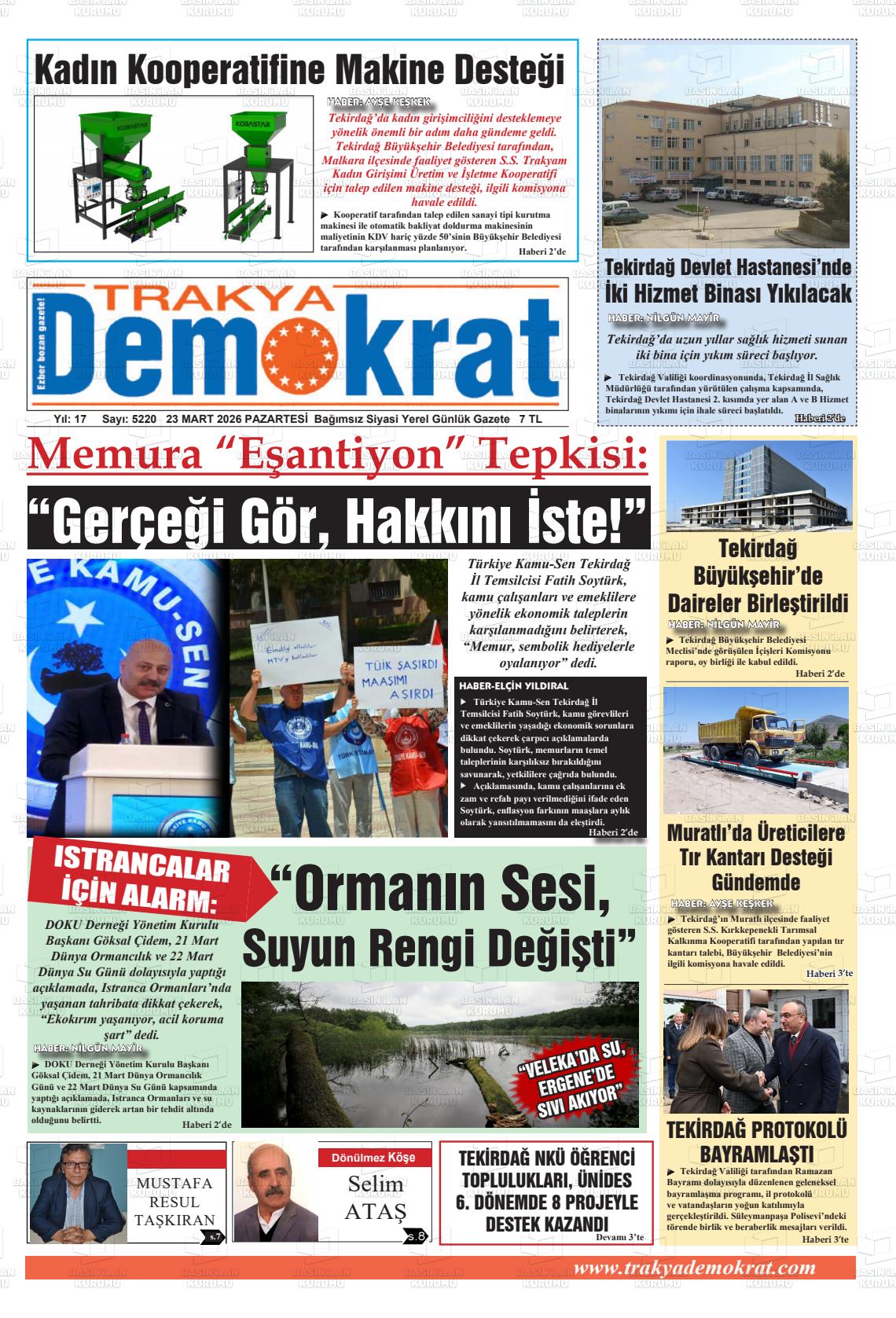 Tekirdag Trakyademokrat 23.03.2026
