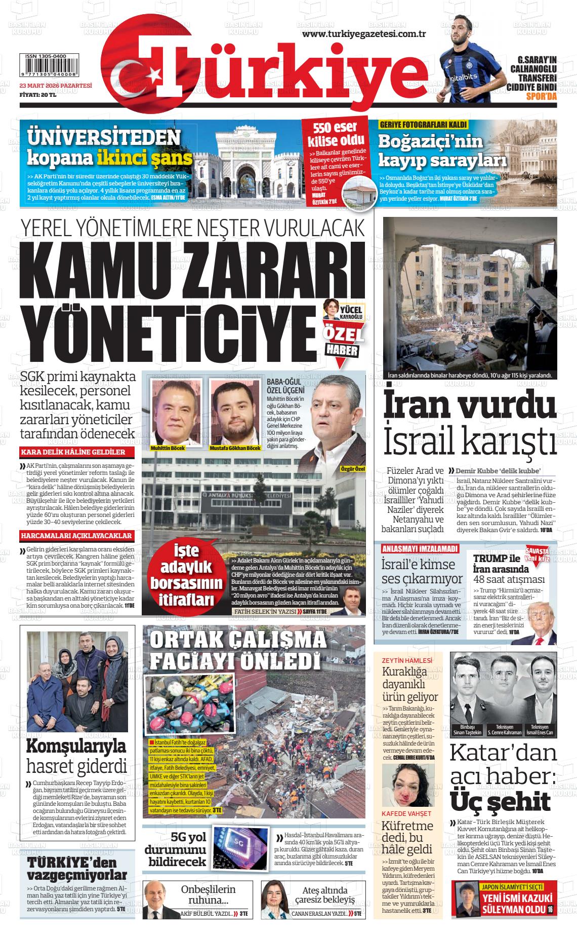 Türkiye Gazetesi 23.03.2026
