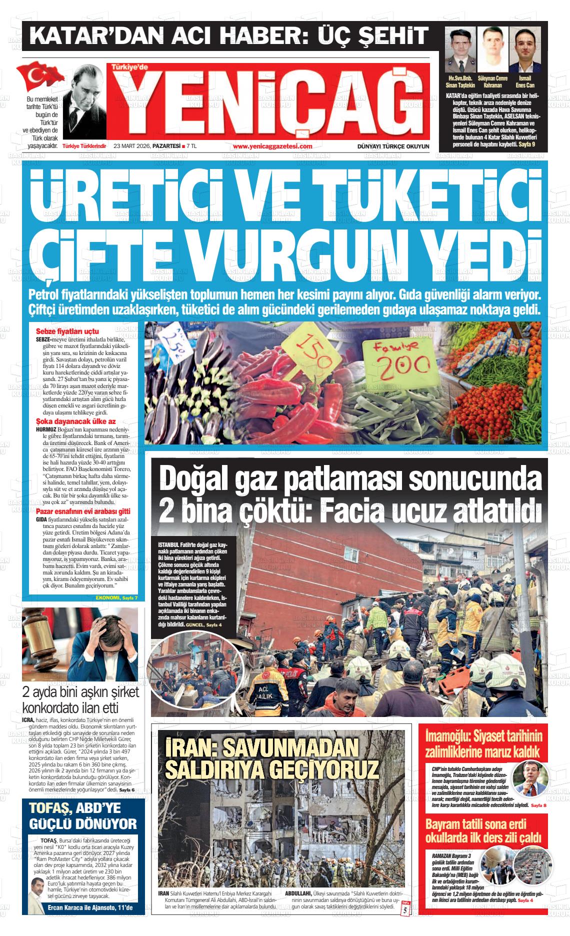 Istanbul Turkiyedeyenicag 23.03.2026