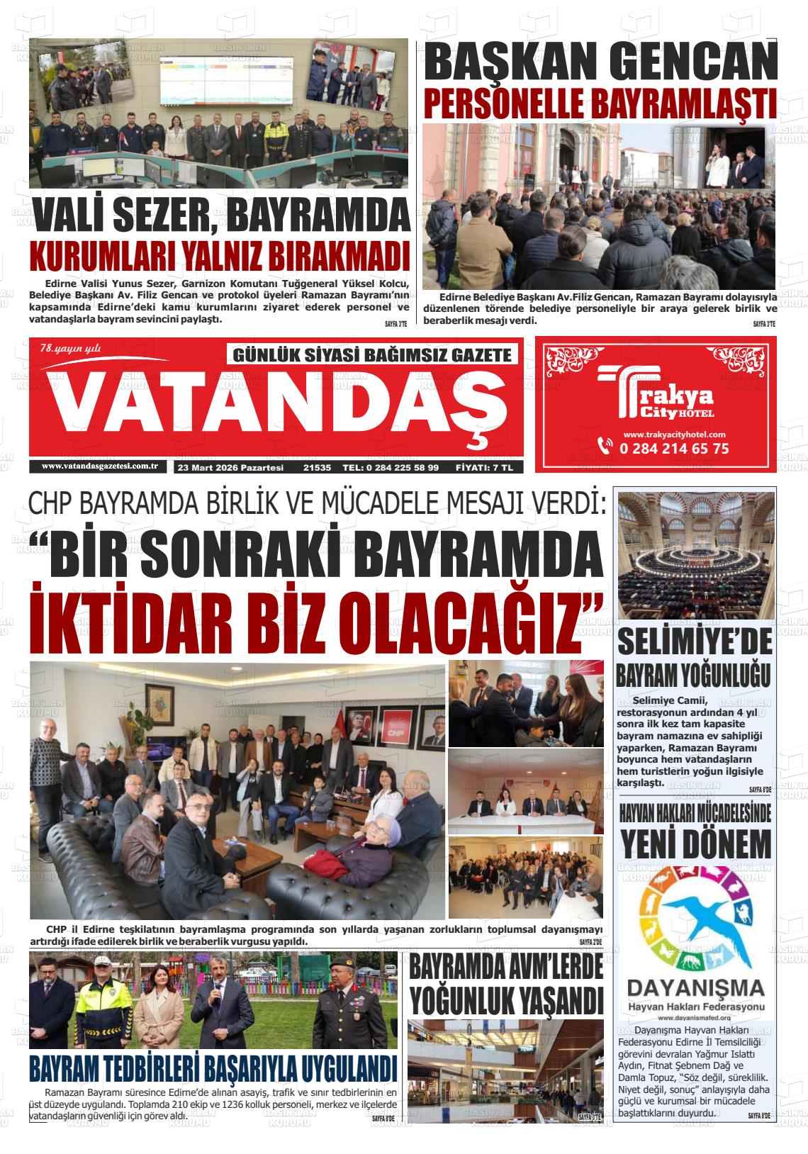 Edirne Vatandas 23.03.2026