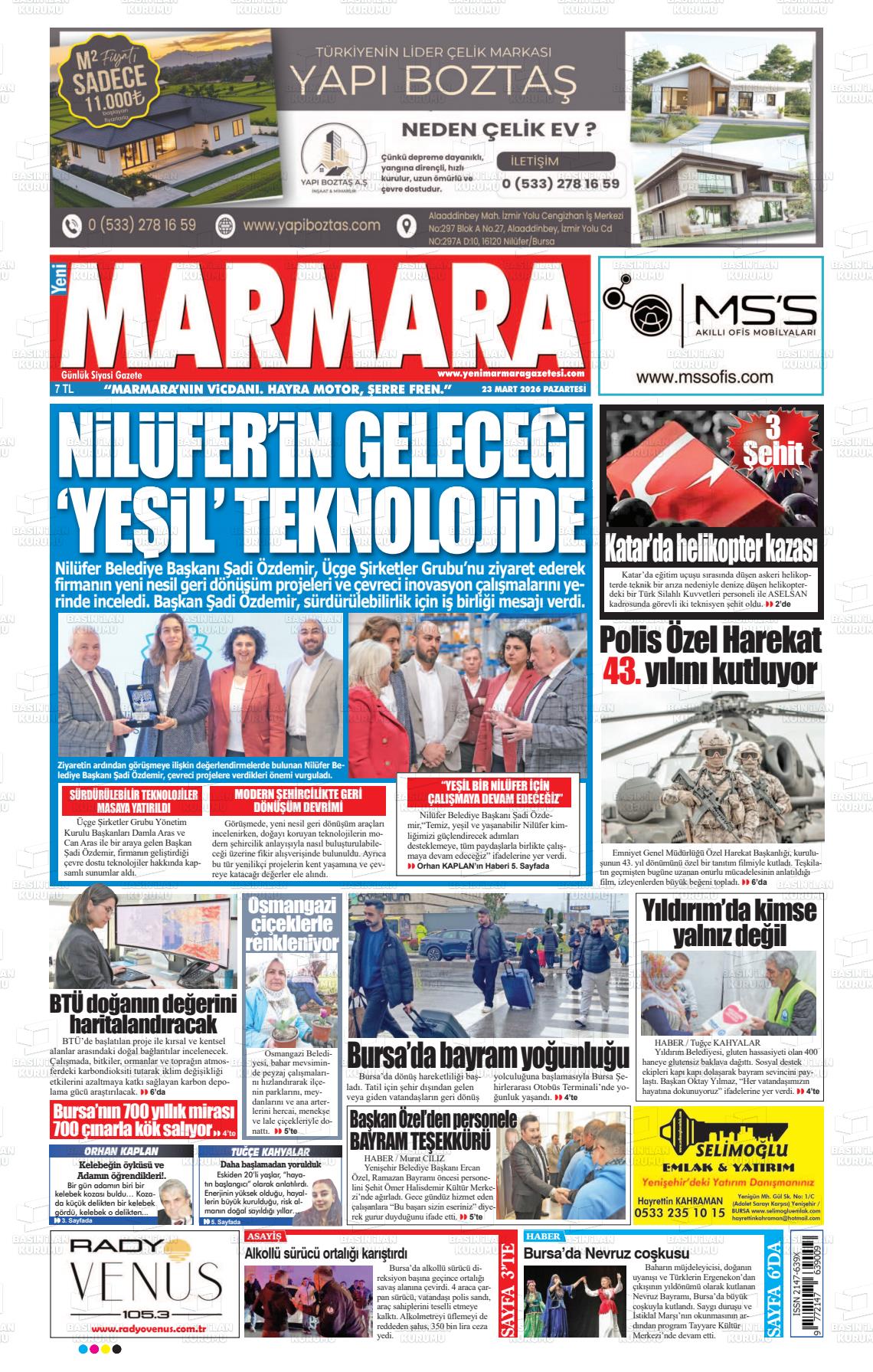 Bursa Yenimarmara 23.03.2026