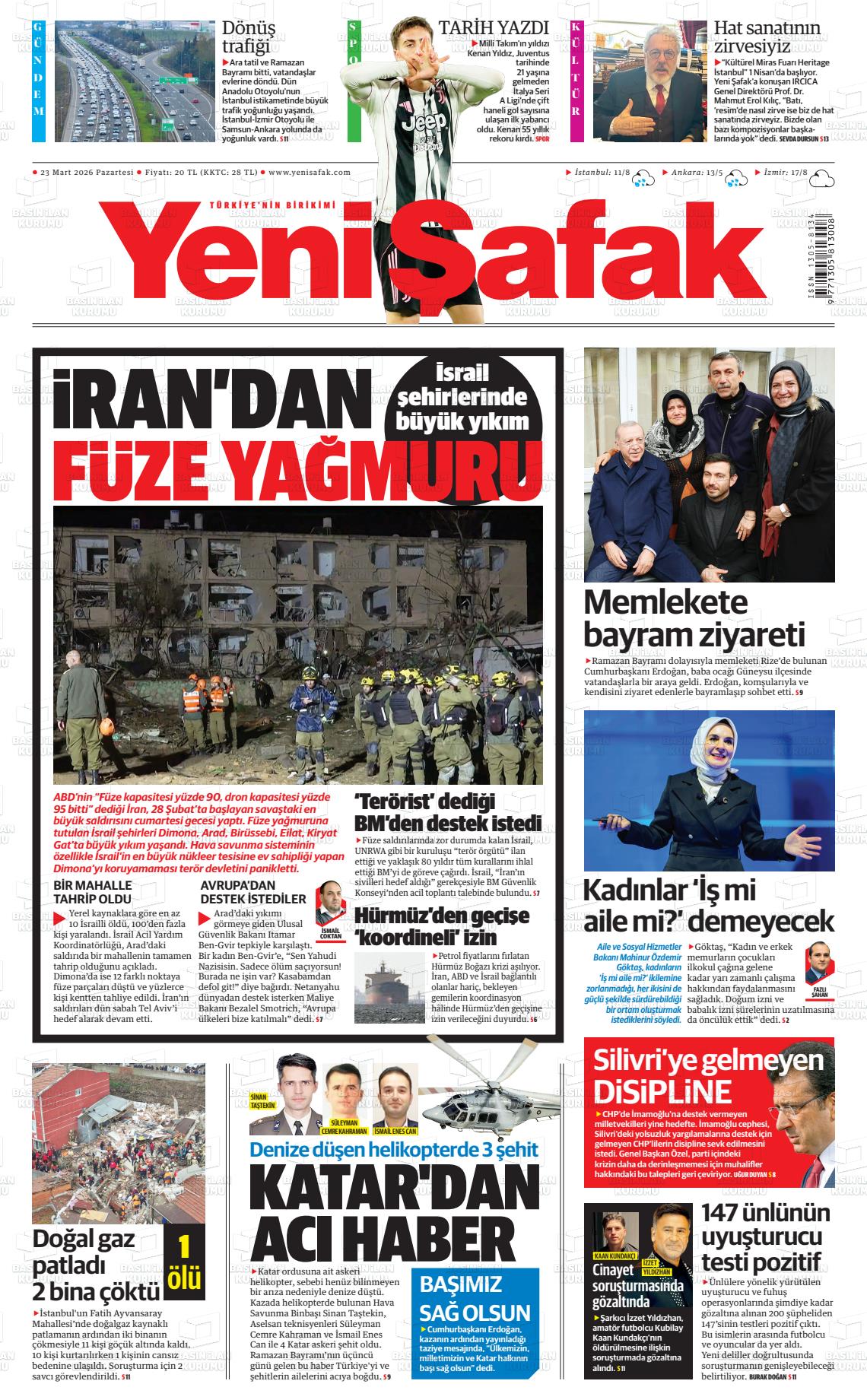 Yeni Şafak Gazetesi 23.03.2026
