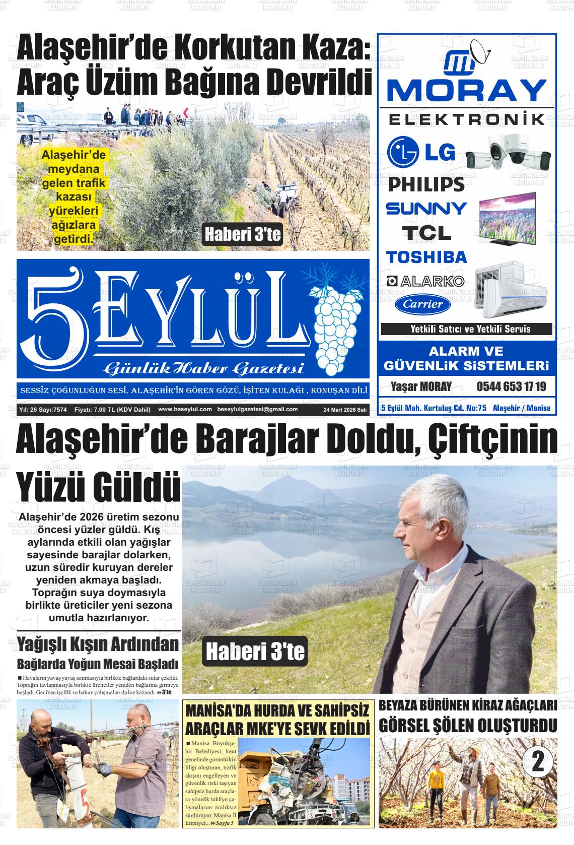 Manisa Alasehir 5 Eylul 24.03.2026