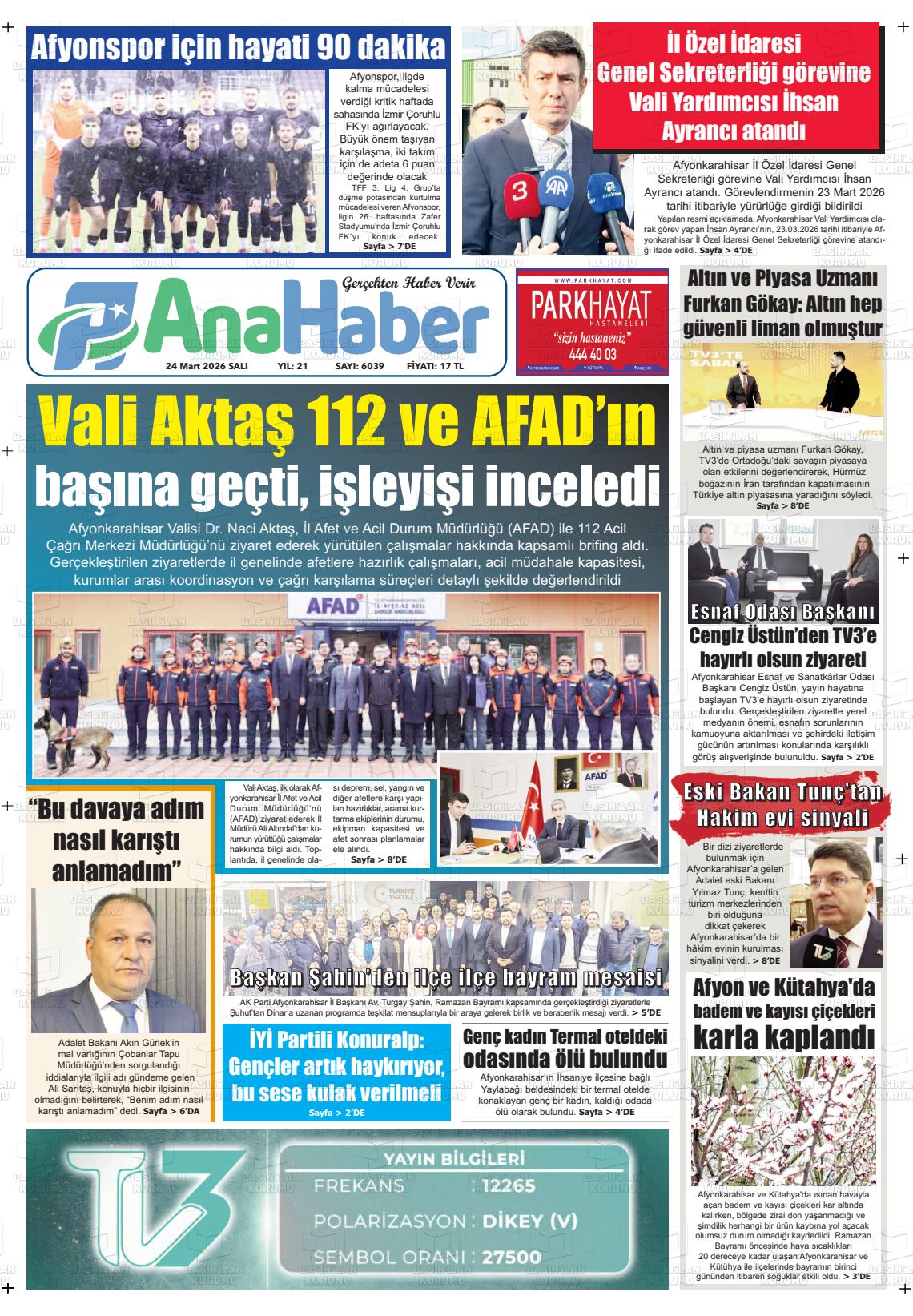 Afyonkarahisar Anahaber 24.03.2026