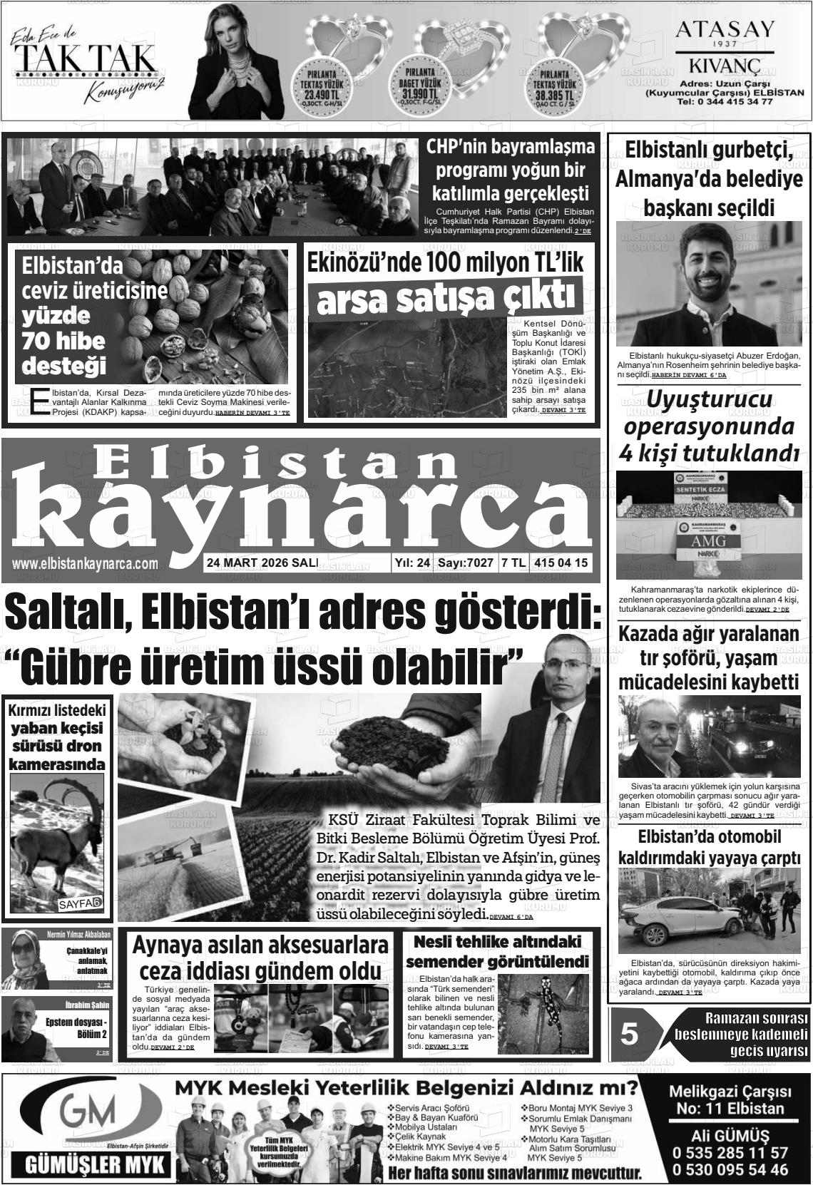 Kahramanmaras Elbistankaynarca 24.03.2026