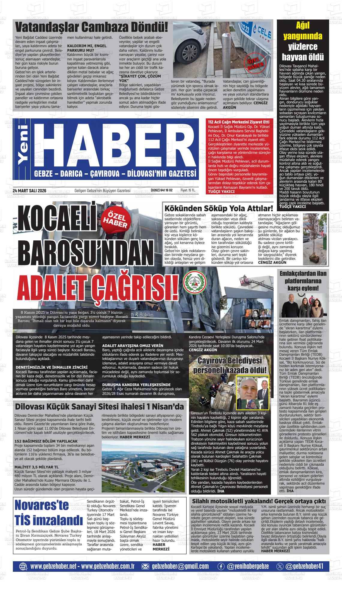 Kocaeli Gebzehaber 24.03.2026