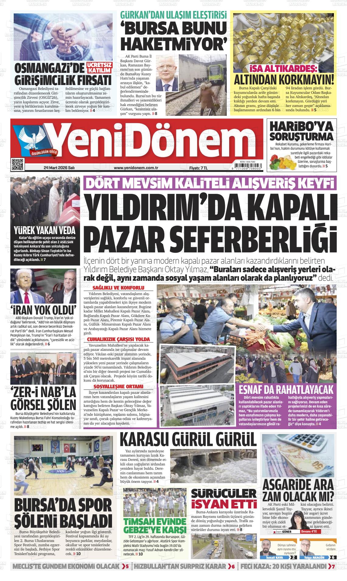 Bursa Yenidonem 24.03.2026