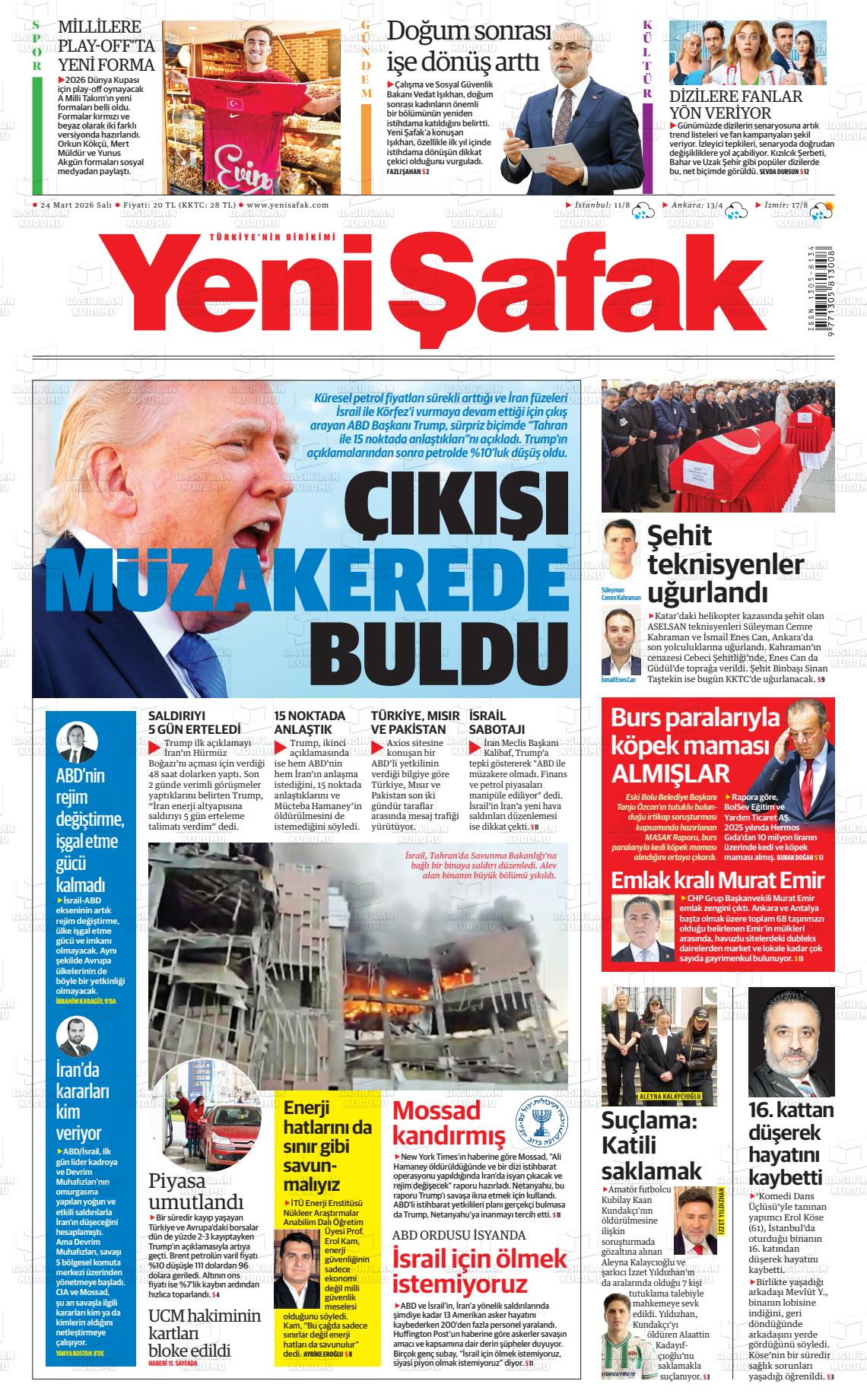 Yeni Şafak Gazetesi 24.03.2026