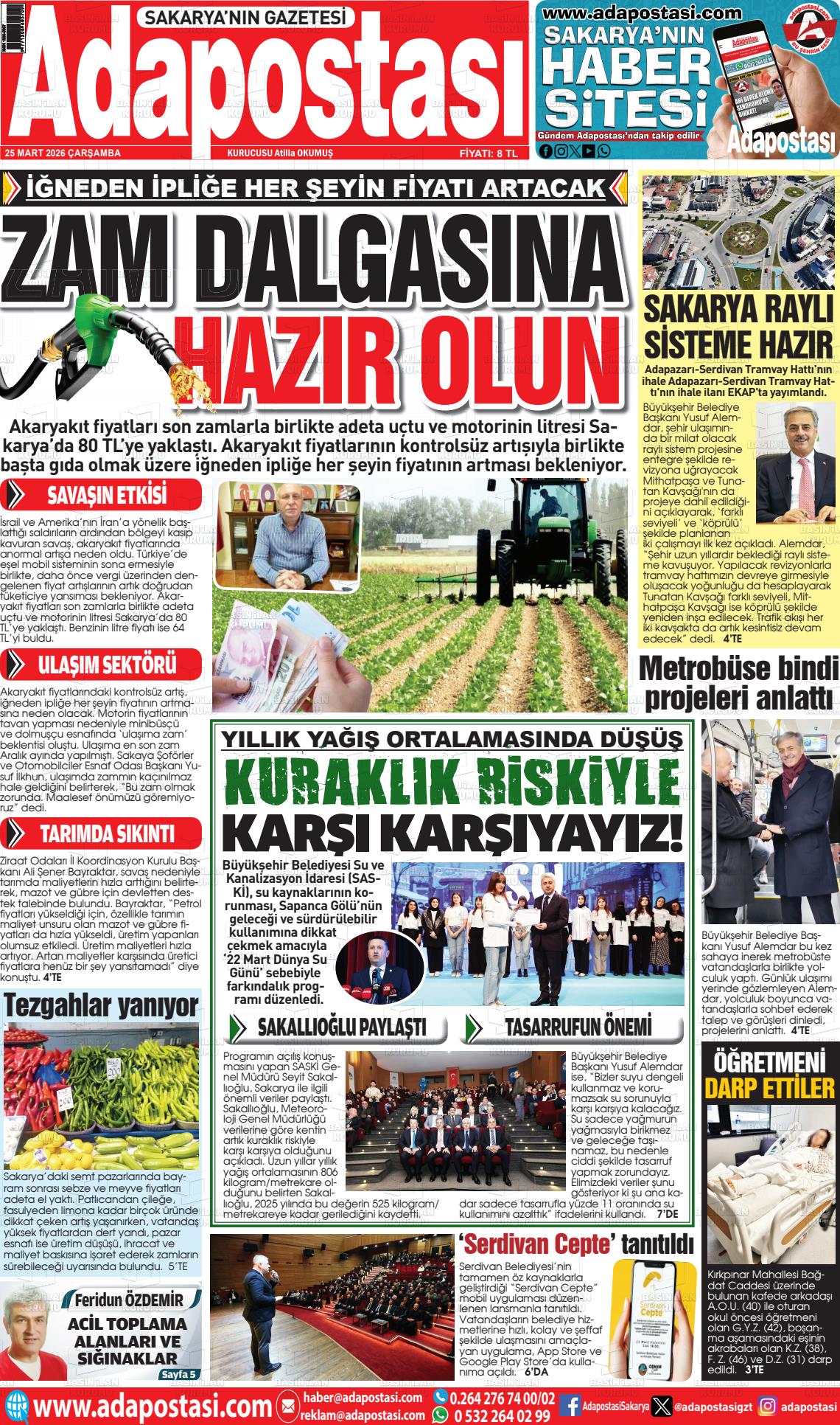 Sakarya Adapostasi 25.03.2026